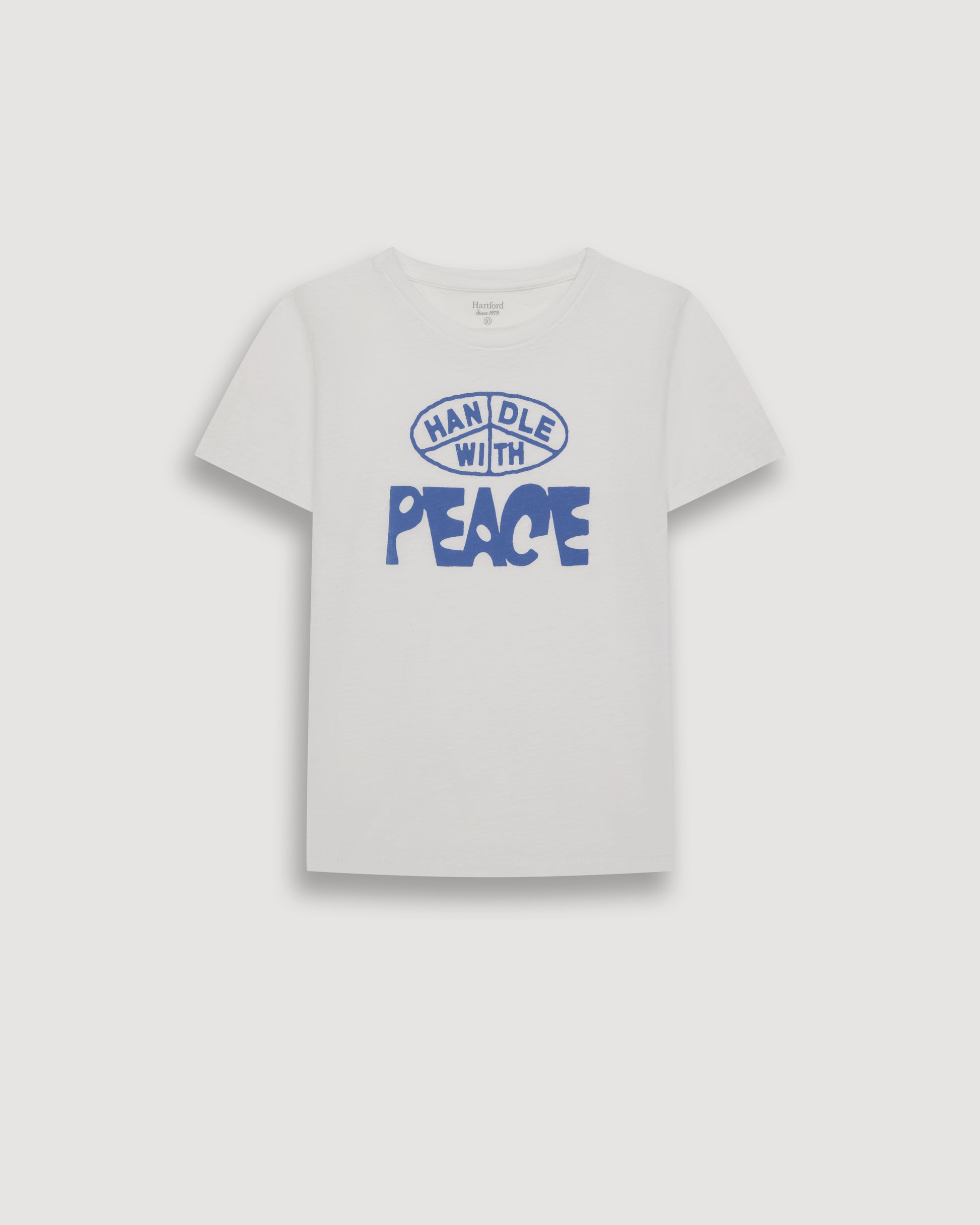 Tee-Shirt Garçon en Coton Slub Imprimé "Peace" Blanc