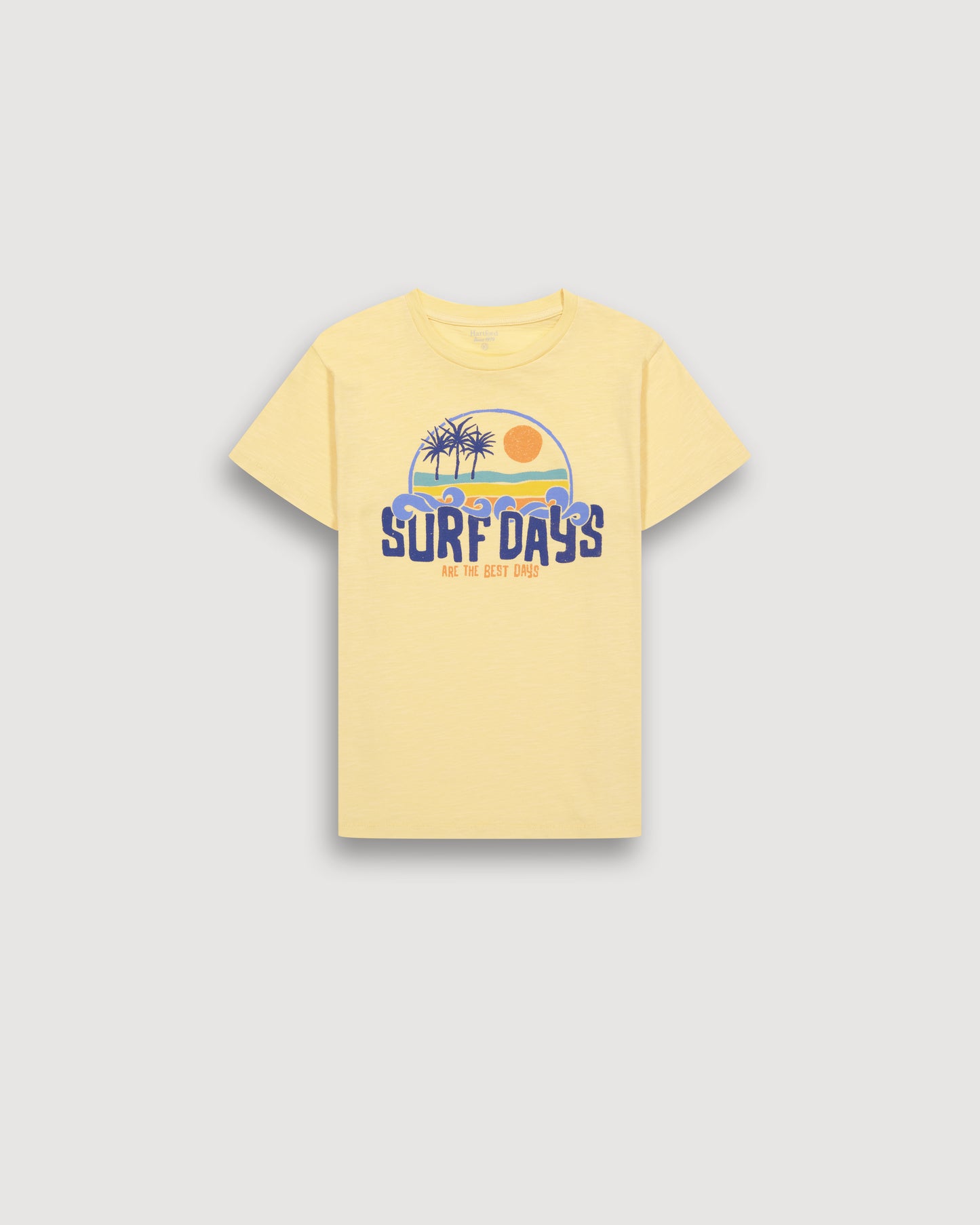 Tee-Shirt Garçon en Coton Slub Imprimé "Surf Days" Jaune