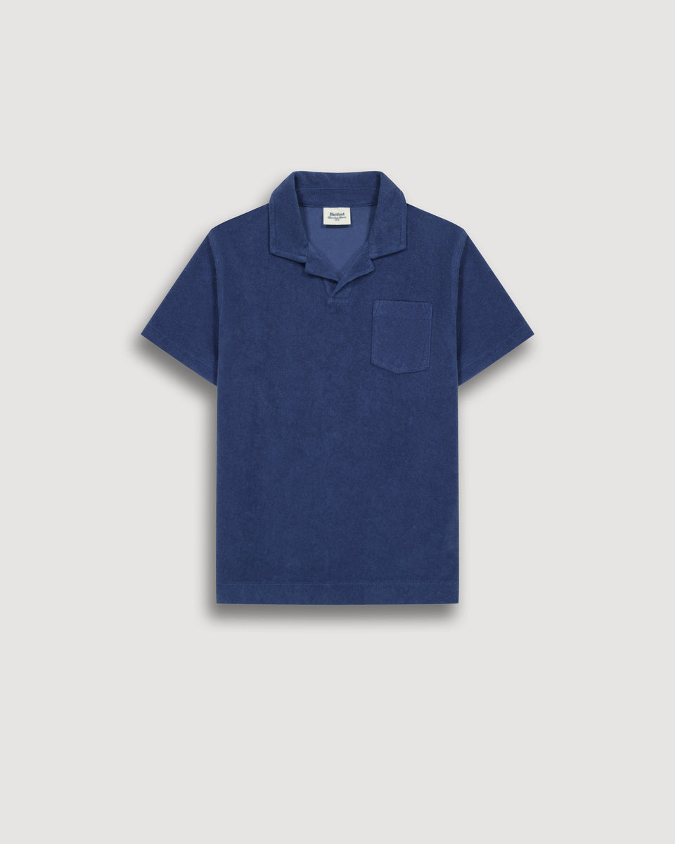 Polo Garçon en Éponge Bleu Cobalt - Image principale