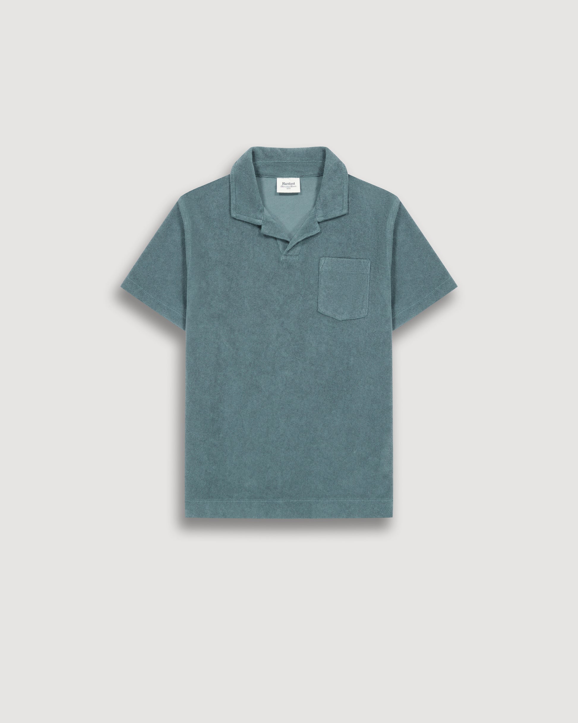 Polo Garçon en Eponge Vert Celadon