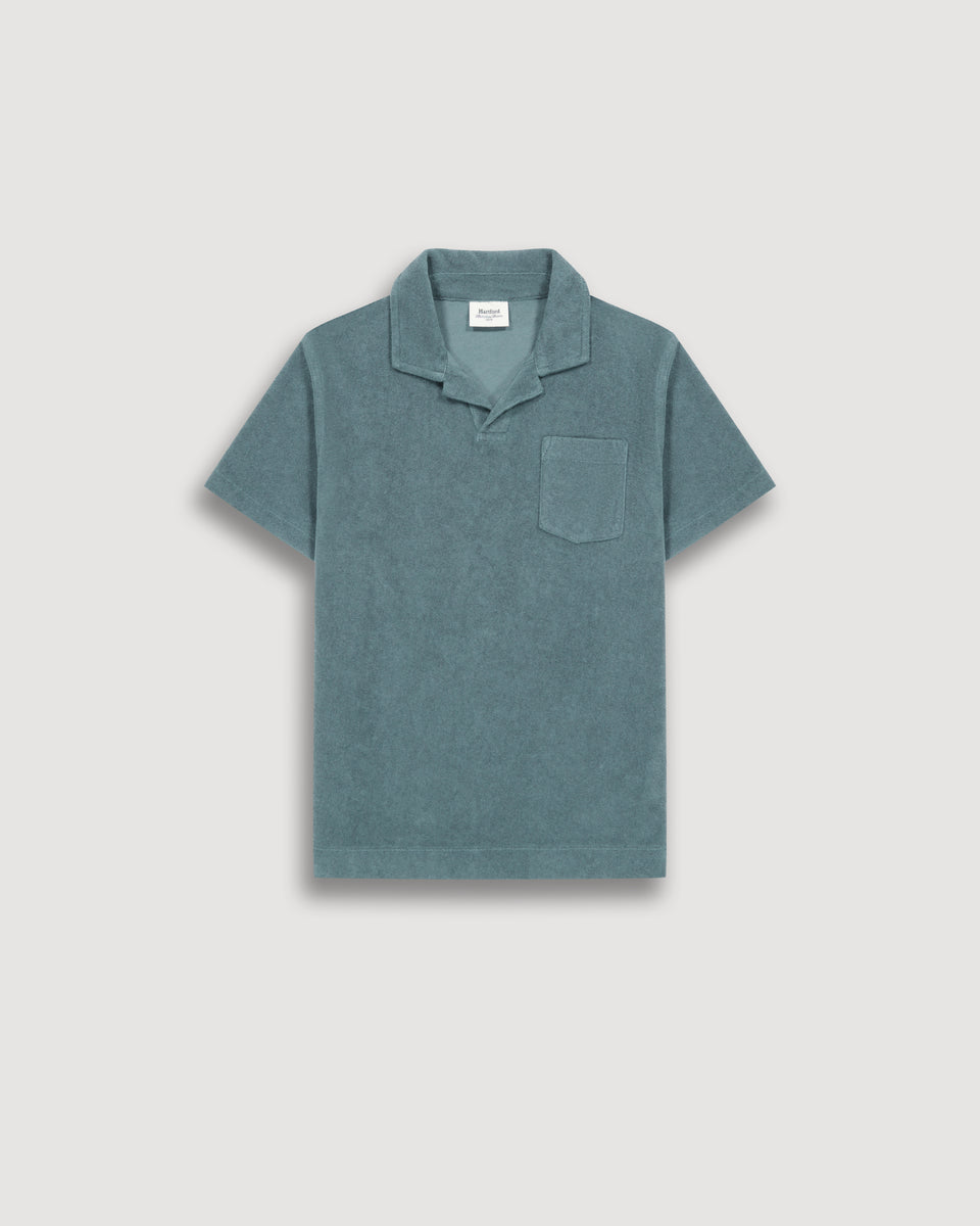 Polo Garçon en Éponge Vert Celadon - Image principale