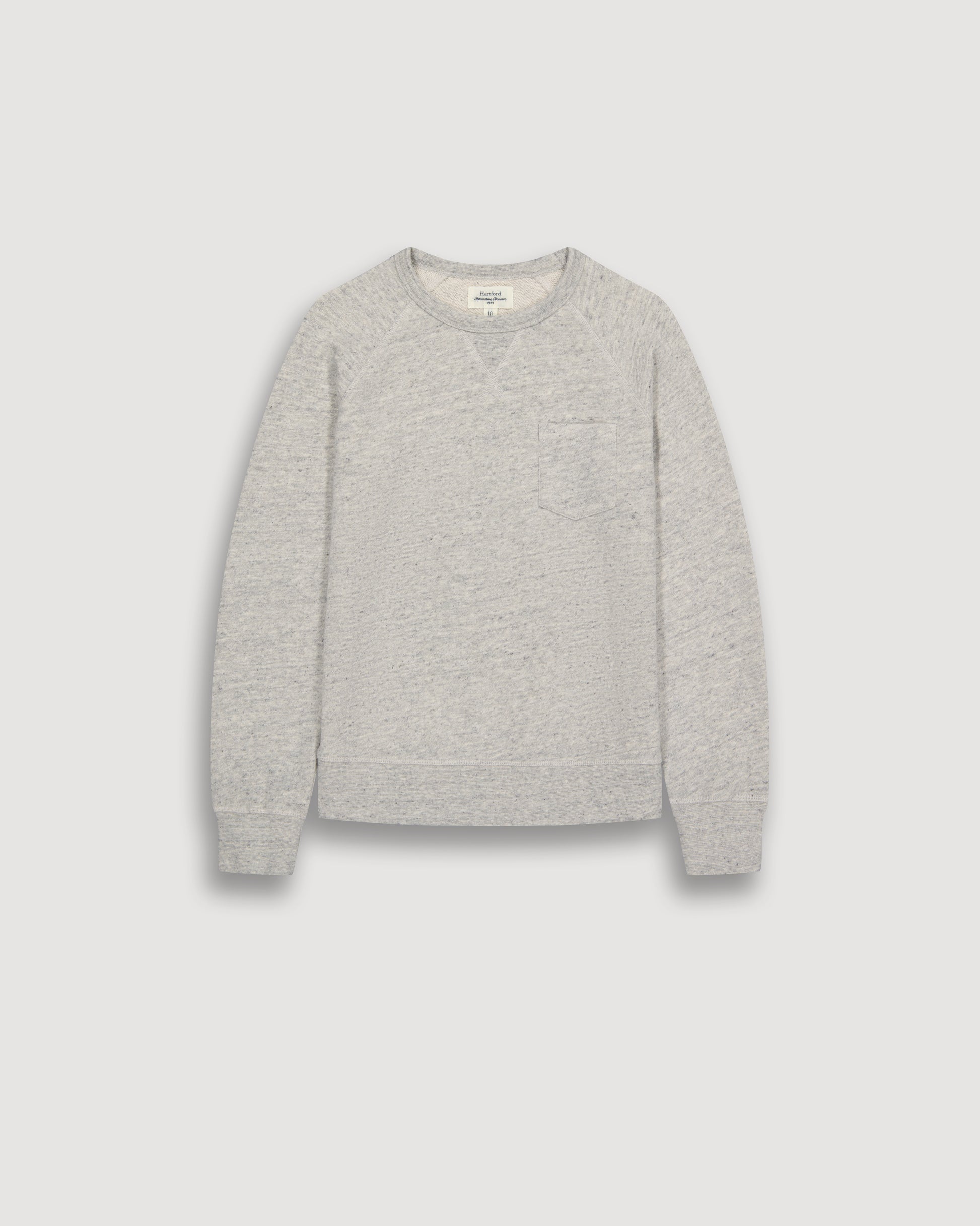 Sweatshirt Garçon en Coton Flammé Gris Chiné