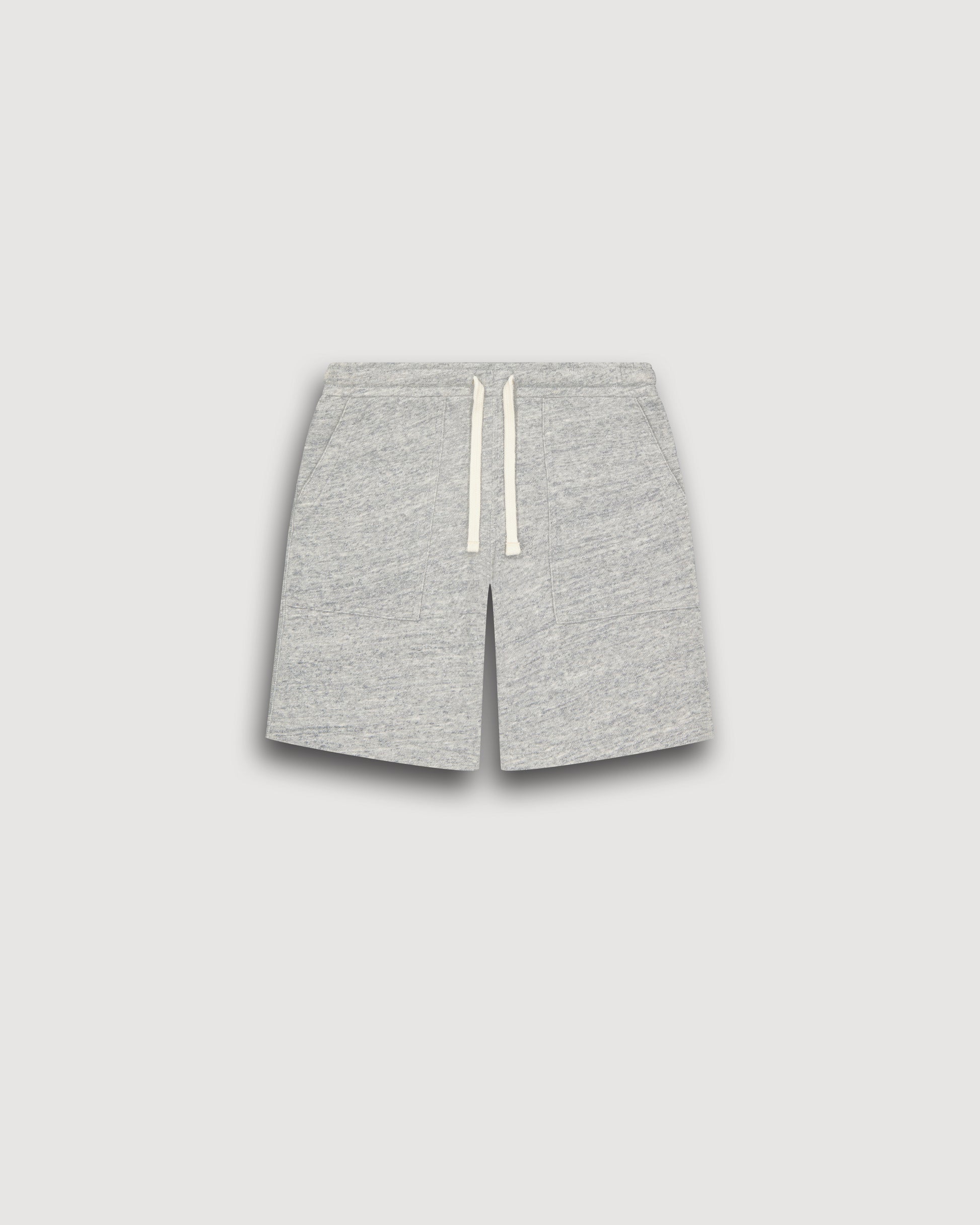 Short Garçon en Coton Flammé Gris Chiné