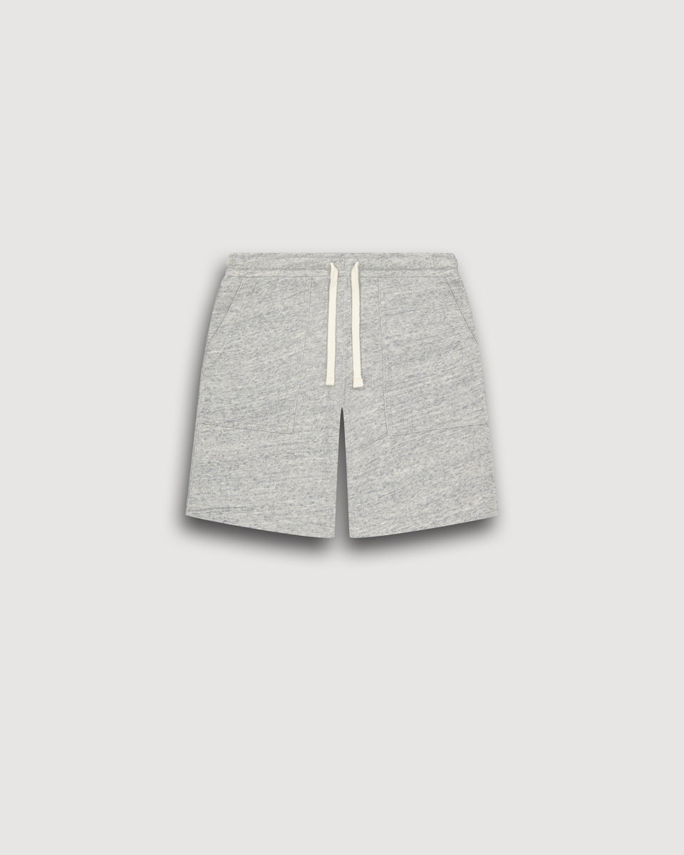 Boy's Heather Grey Slub Cotton Shorts - Image principale