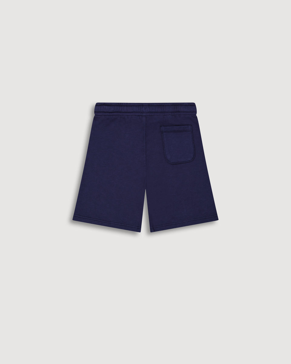 Boy's Navy Blue Slub Cotton Shorts - Image alternative