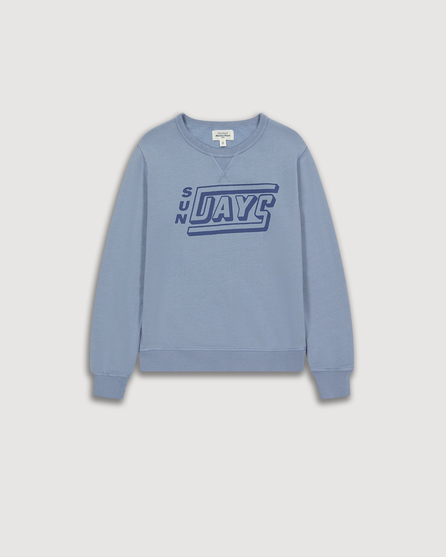 Sweatshirt Garçon en Coton Flammé Imprimé Sundays Bleu Marine