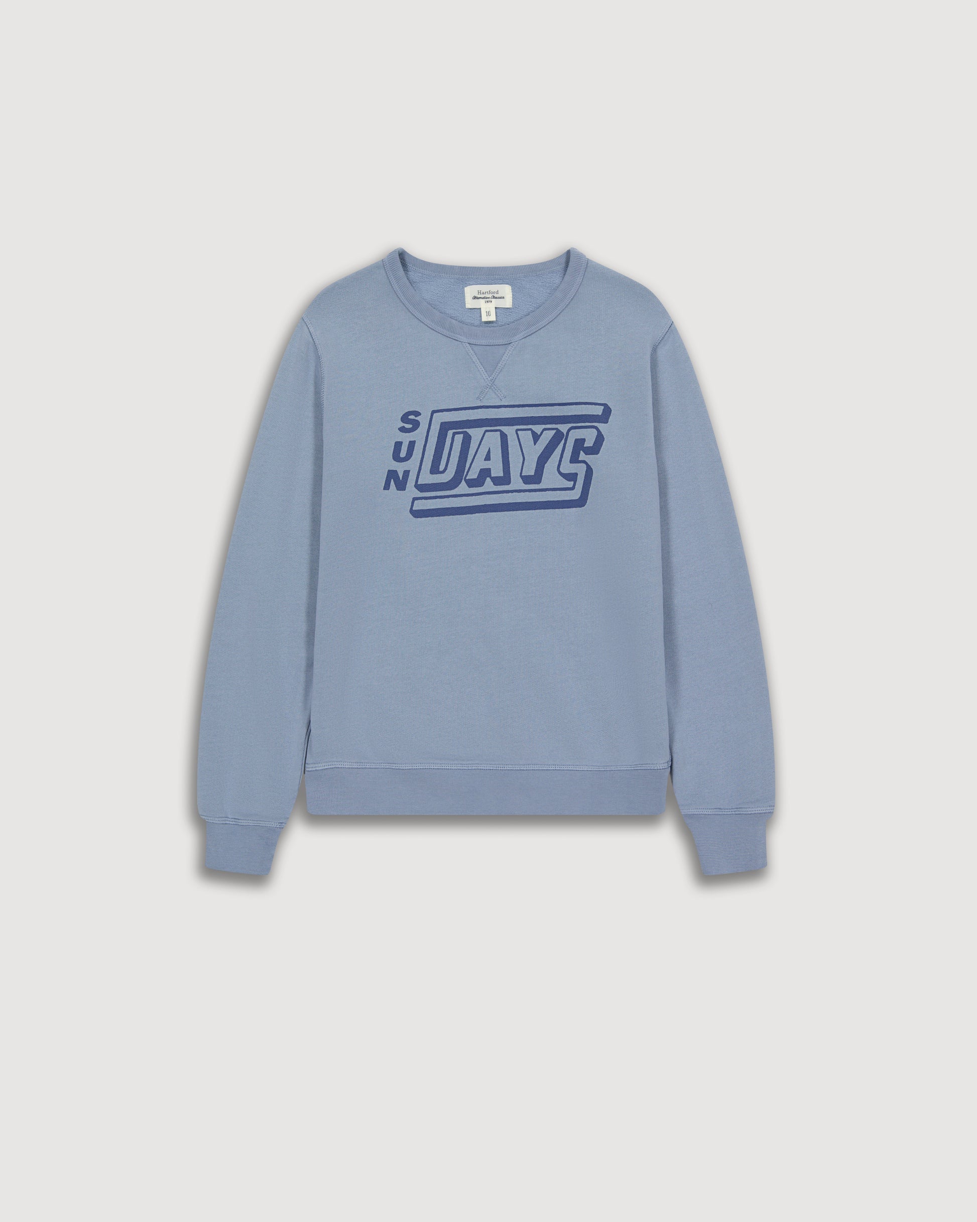 Sweatshirt Garçon en Coton Flammé Imprimé Sundays Bleu Marine