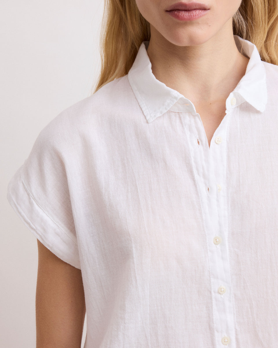 Teno Women's White Double Fabric Cotton Shirt - Image 3
