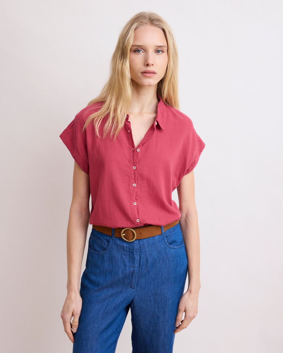 Teno Women's Raspberry Double Fabric Cotton Shirt - Image alternative