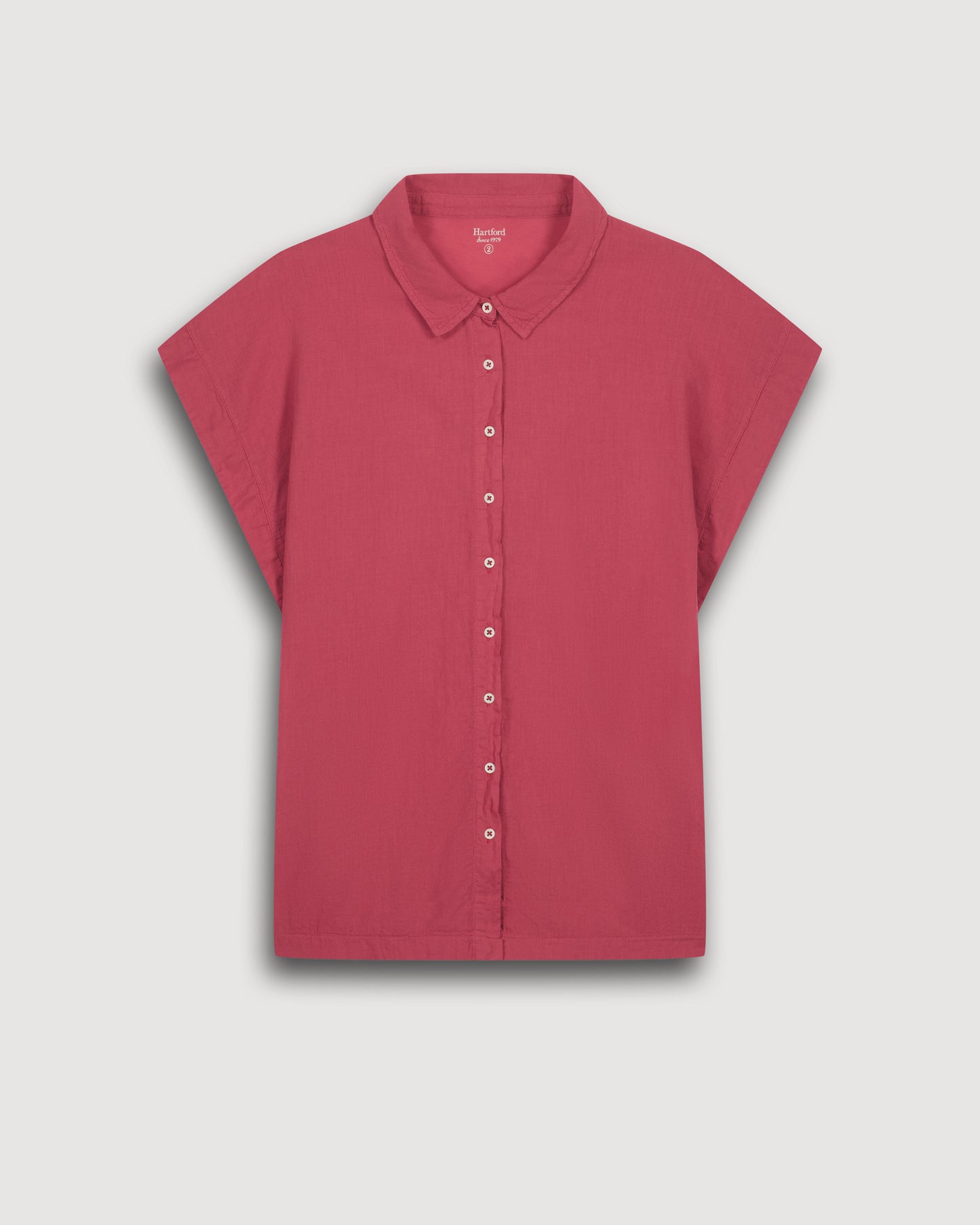 Chemise Femme en Coton Bi-Matière Framboise Teno