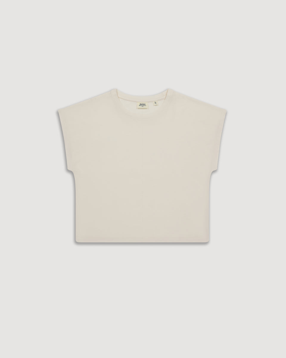 Tekura Girl's Off-White Lyocell & Cotton T-shirt - Image principale