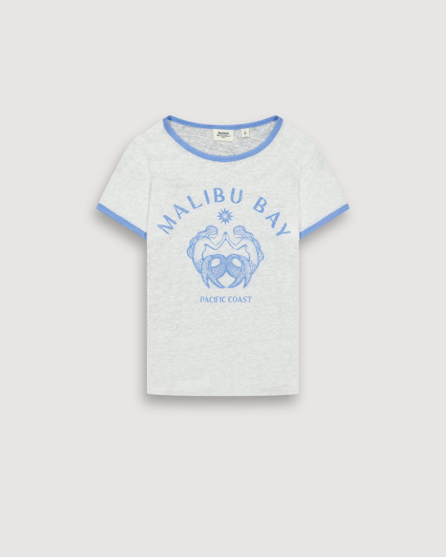 Tee Shirt Fille en Lin Imprimé Blanc Talibu