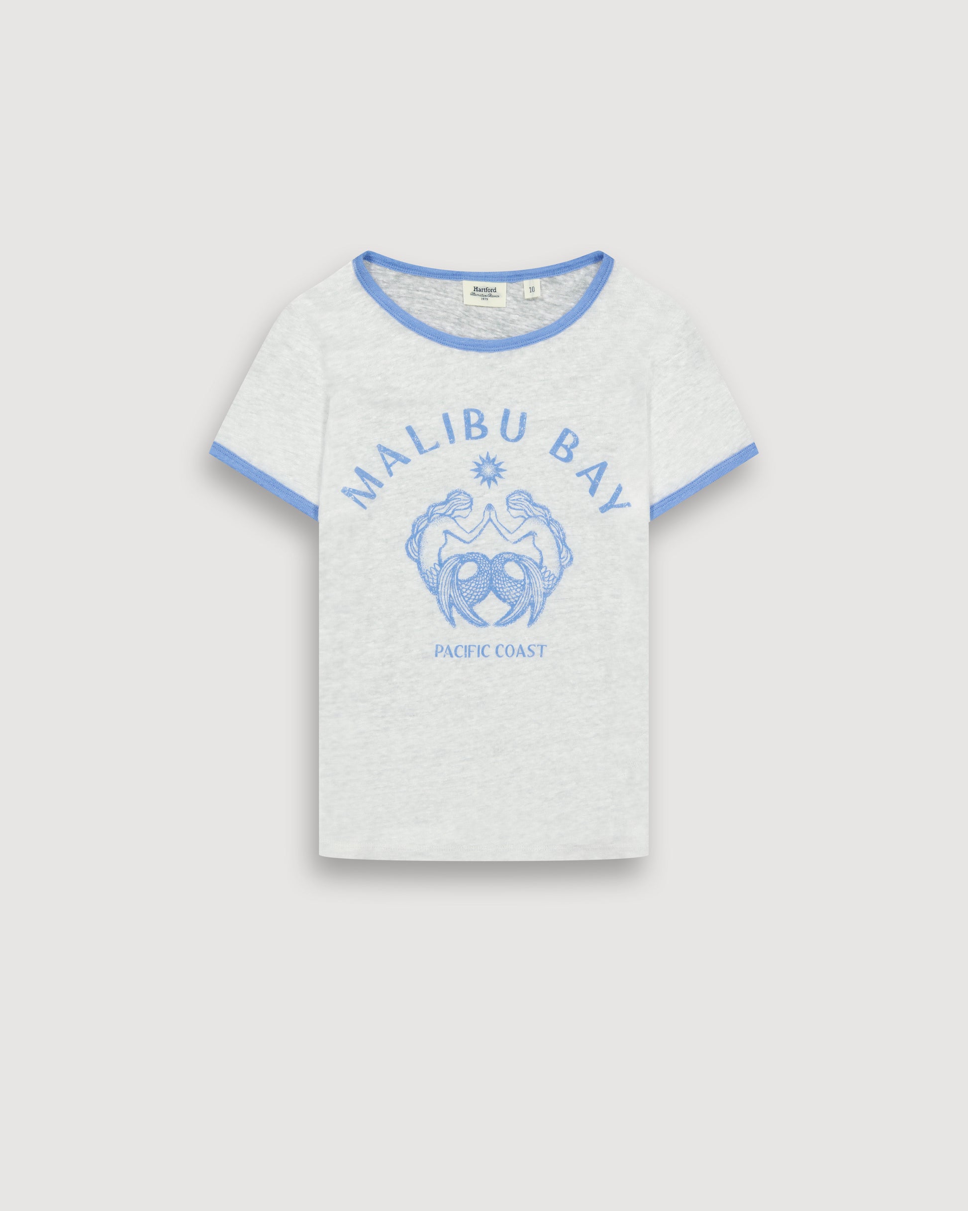 Tee Shirt Fille en Lin Imprimé Blanc Talibu