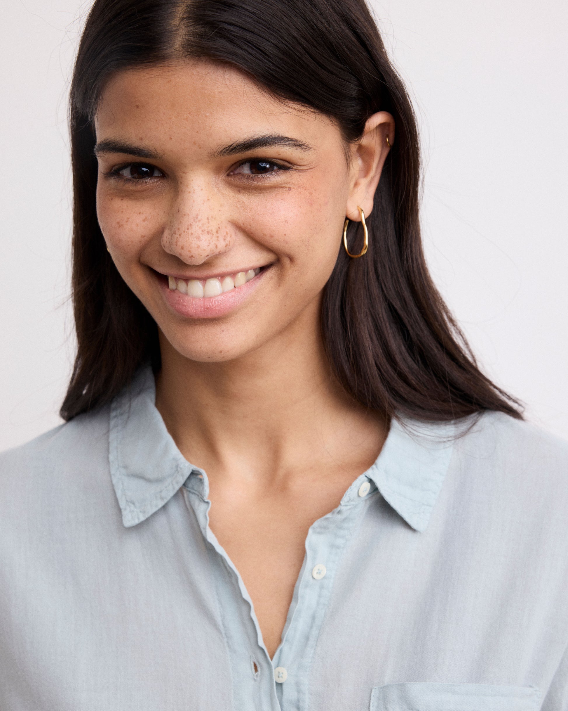 Chemise Femme en Coton Bi-Matière Vert d'Eau Teri