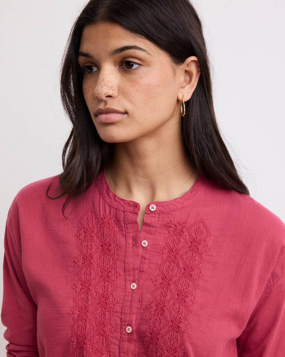 Turiafa Women's Raspberry Double Fabric Cotton Top - Image alternative