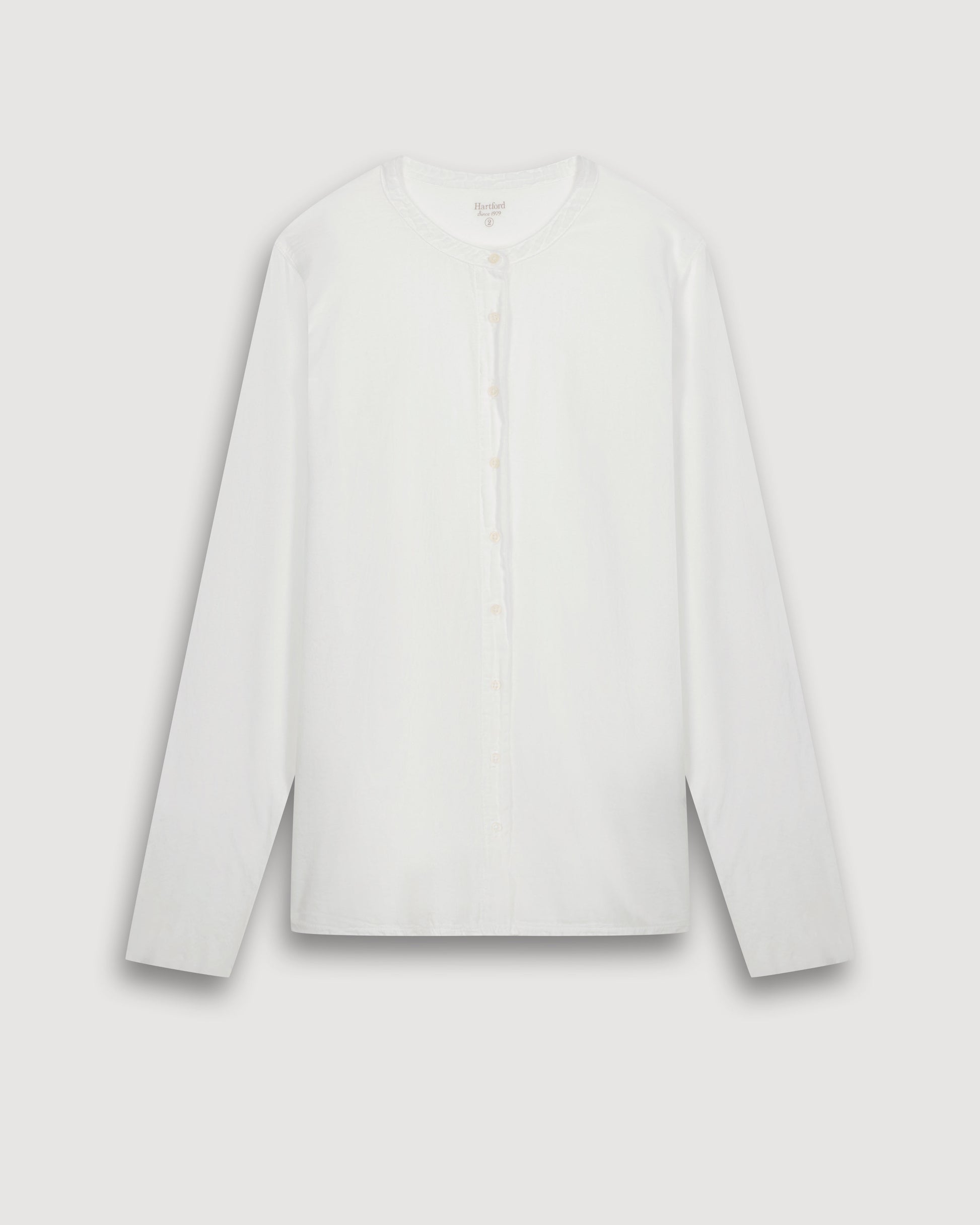 Chemise Femme en Coton Bi-Matière Blanc Taha