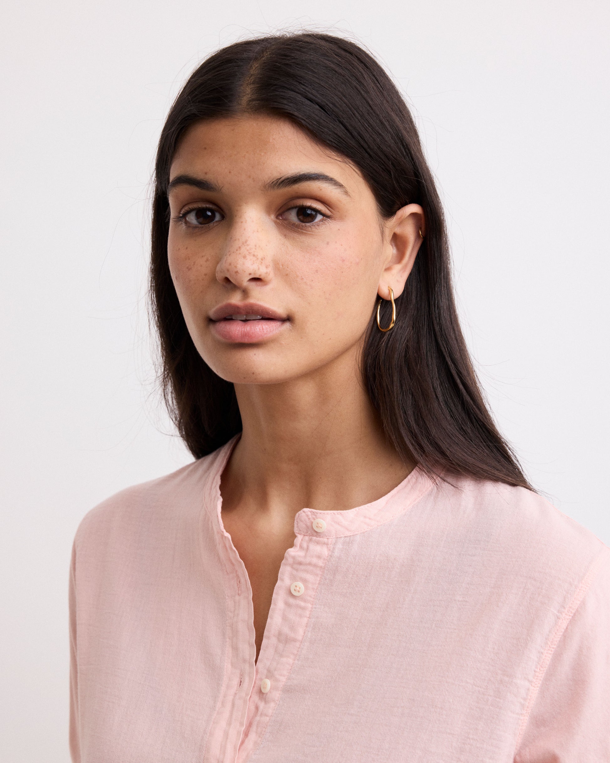 Chemise Femme en Coton Bi-Matière Rose Taha