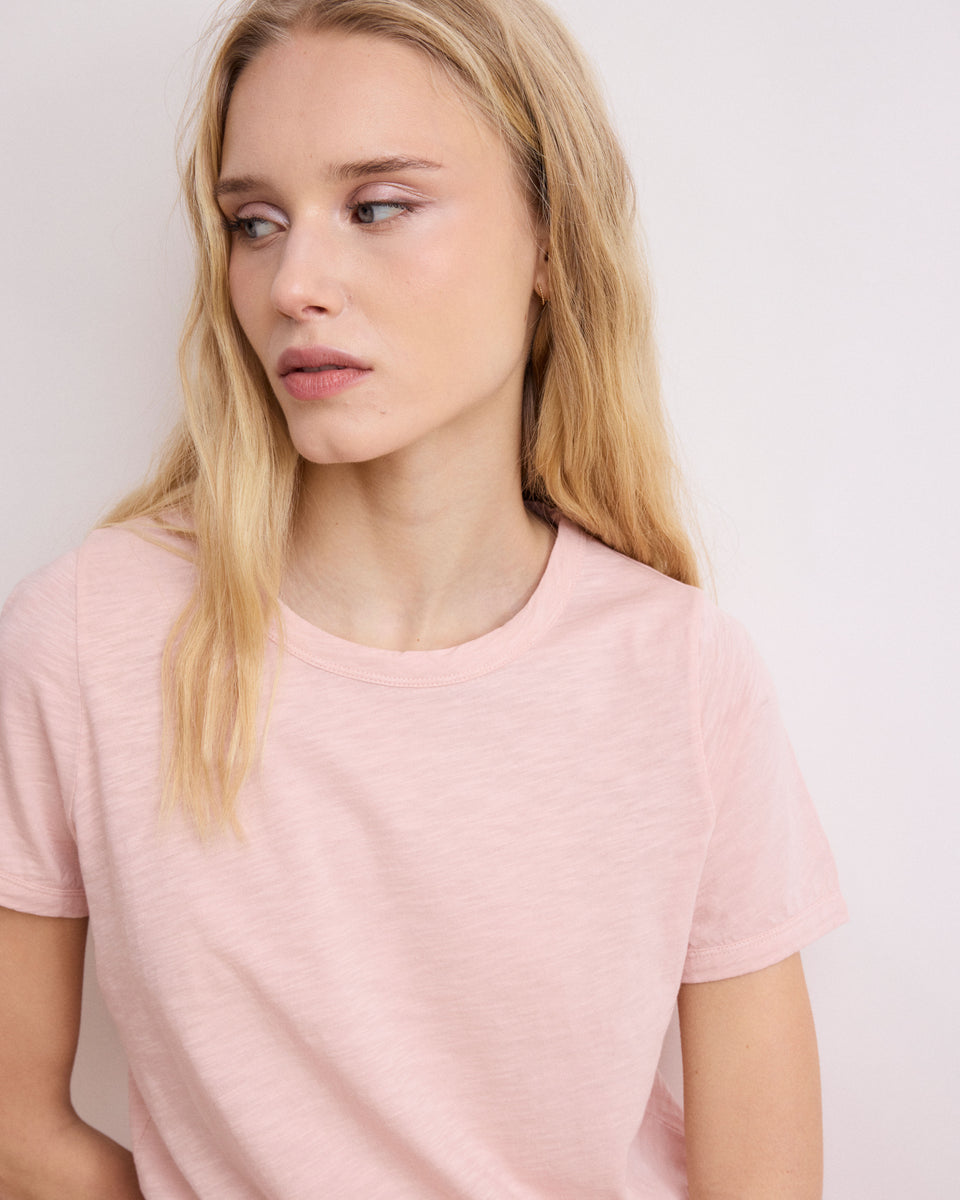 Teano Women's Pink Slub Cotton T-shirt - Image alternative