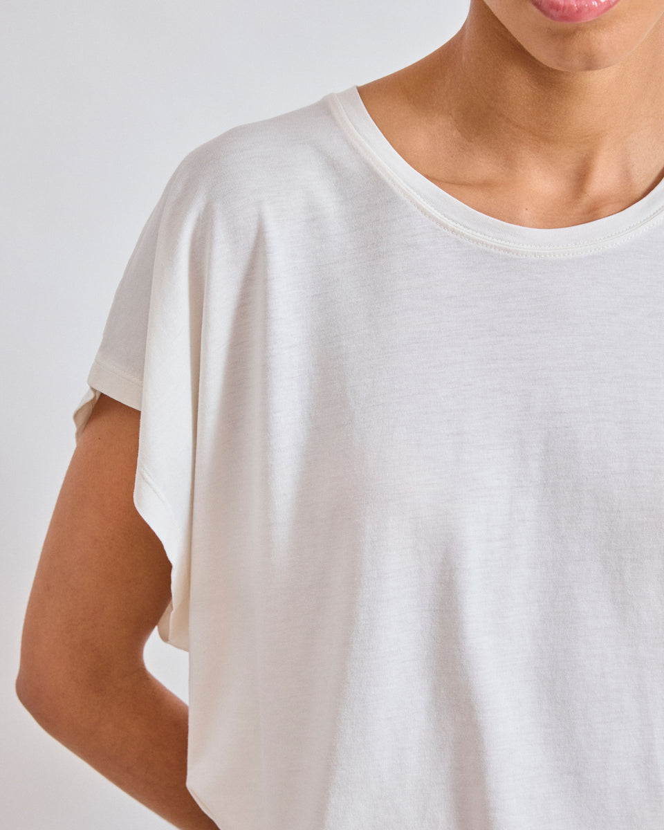 Tekura Women's Off-White Lyocell & Cotton T-shirt - Image 3