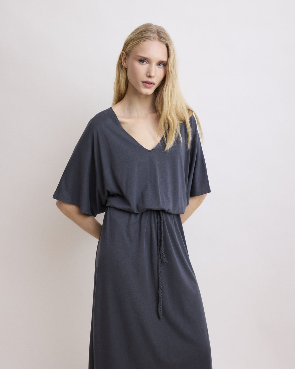 Robe Femme en Lyocell et coton Carbone Thori - Image alternative