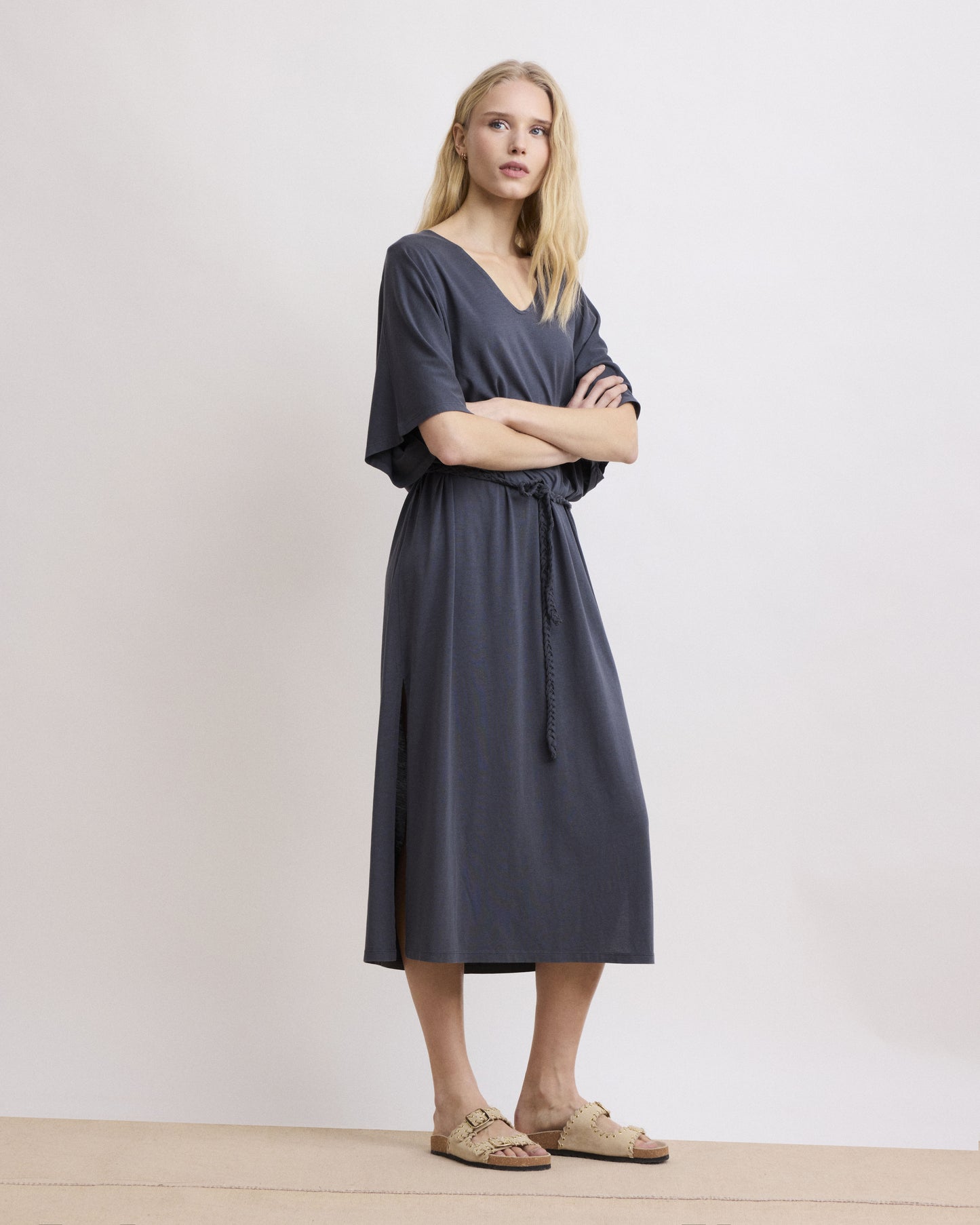 Robe Femme en Lyocell et coton Carbone Thori