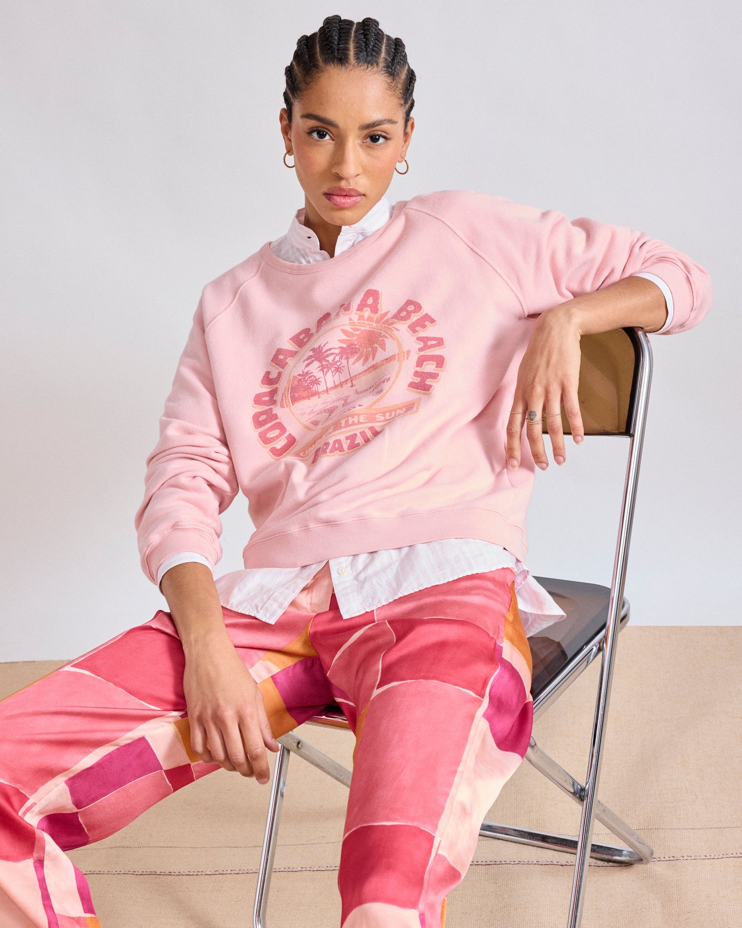 Sweatshirt Femme en Molleton Rose Tabana