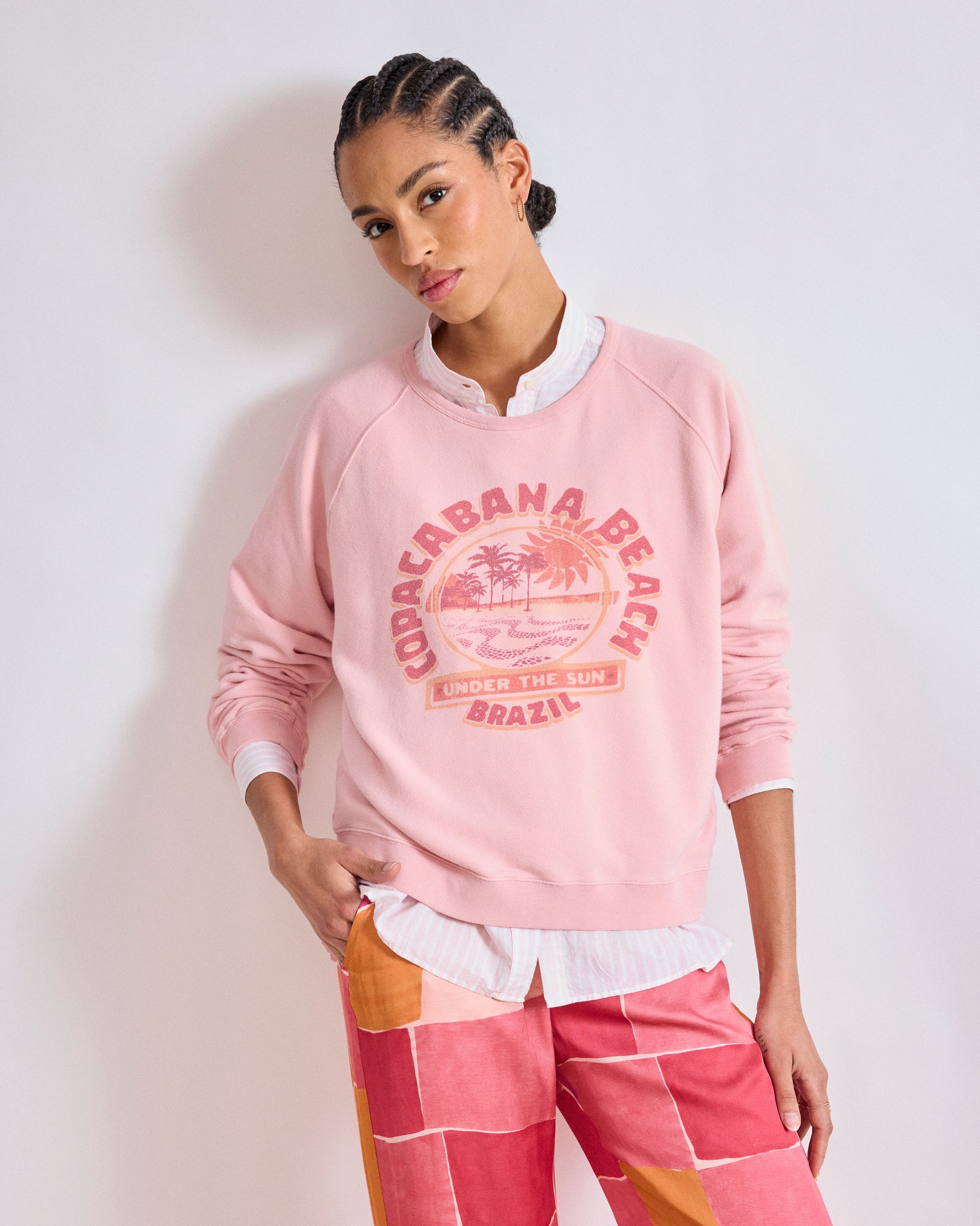 Sweatshirt Femme en Molleton Rose Tabana