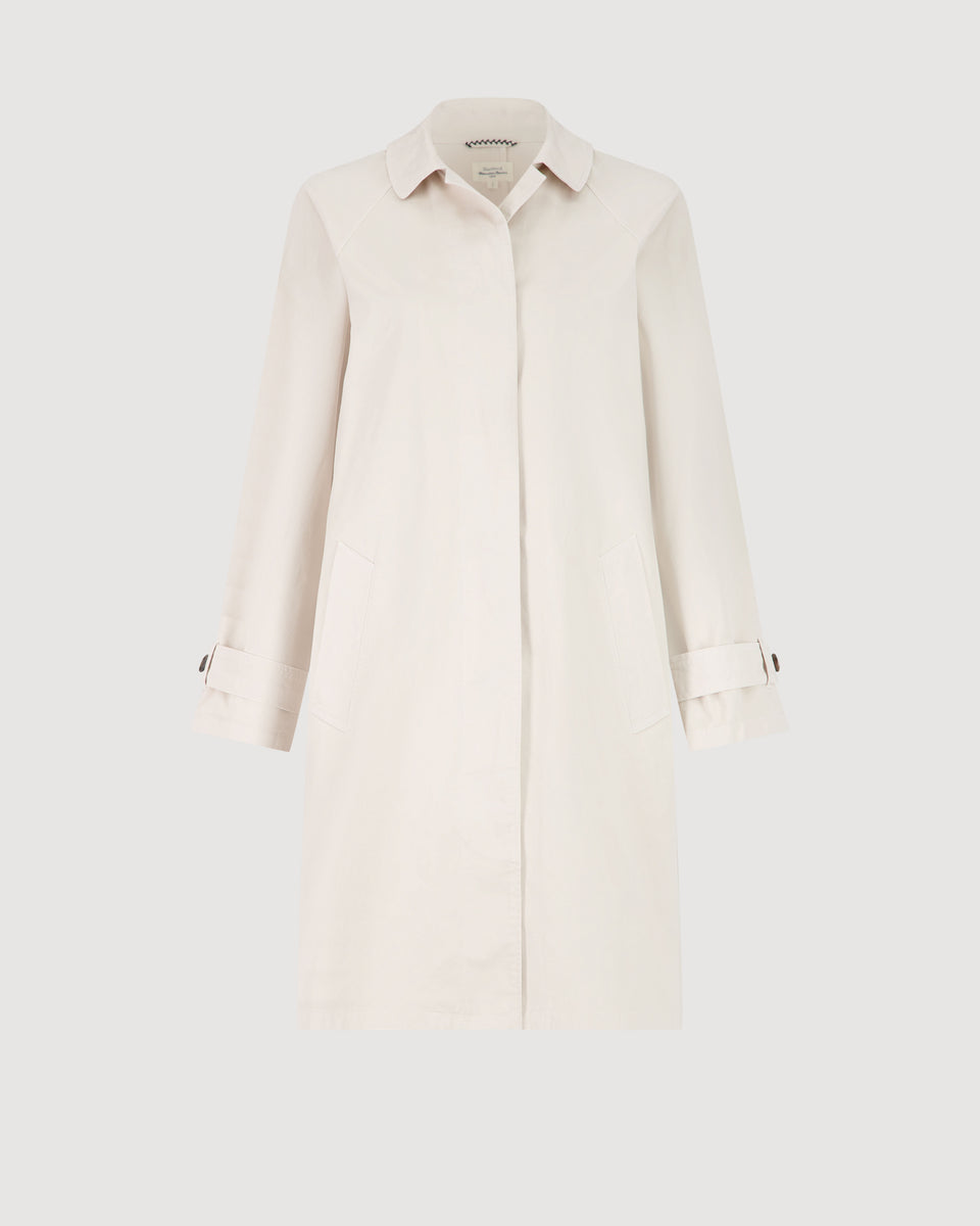 Trench Femme en Gabardine de coton Beige Vibrant - Image 3