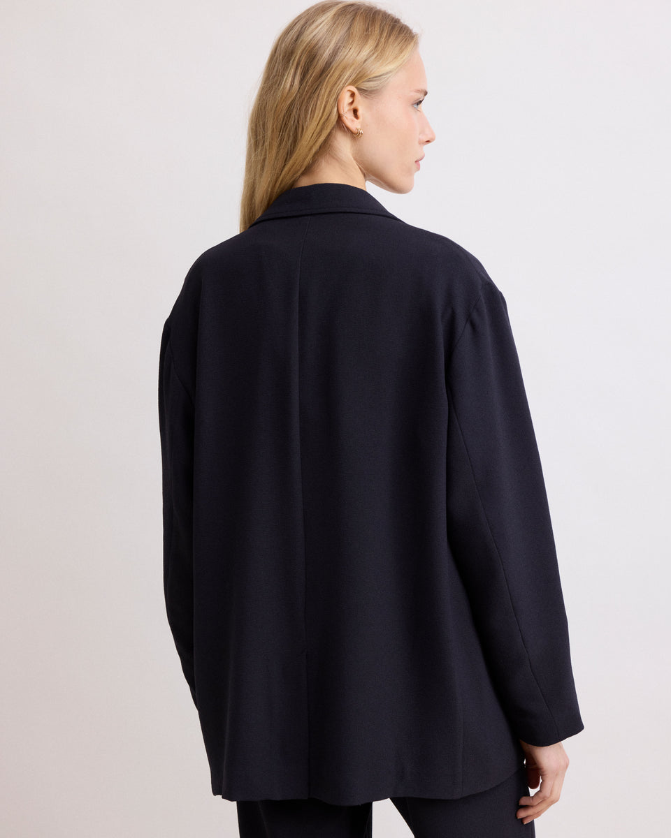 Victo Women's Navy Blue Crepe Jacket - Image alternative