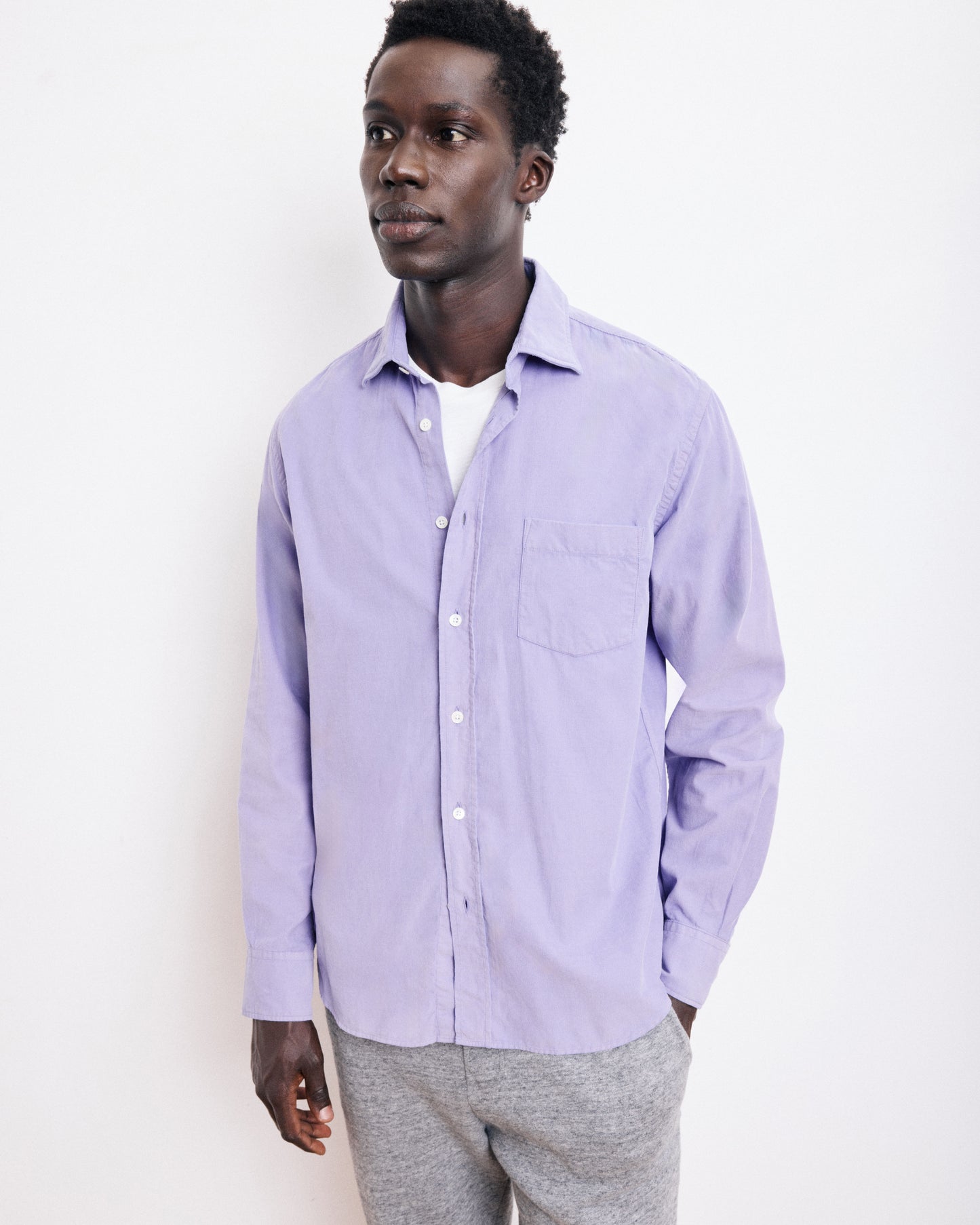 Chemise Homme en Velours Côtelé Améthyste Paul