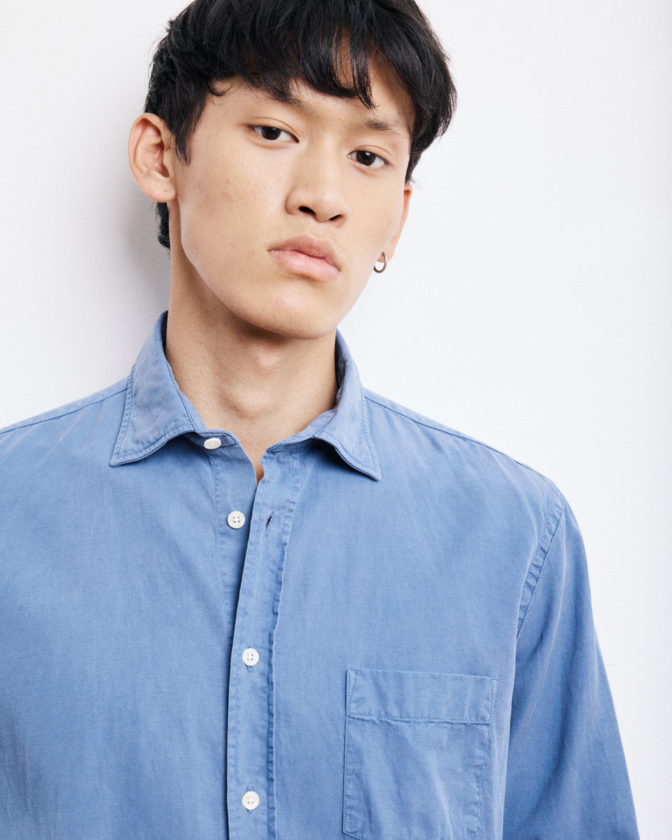 Camisa Tencel y algodón azul para hombre Denim Paul - Image alternative