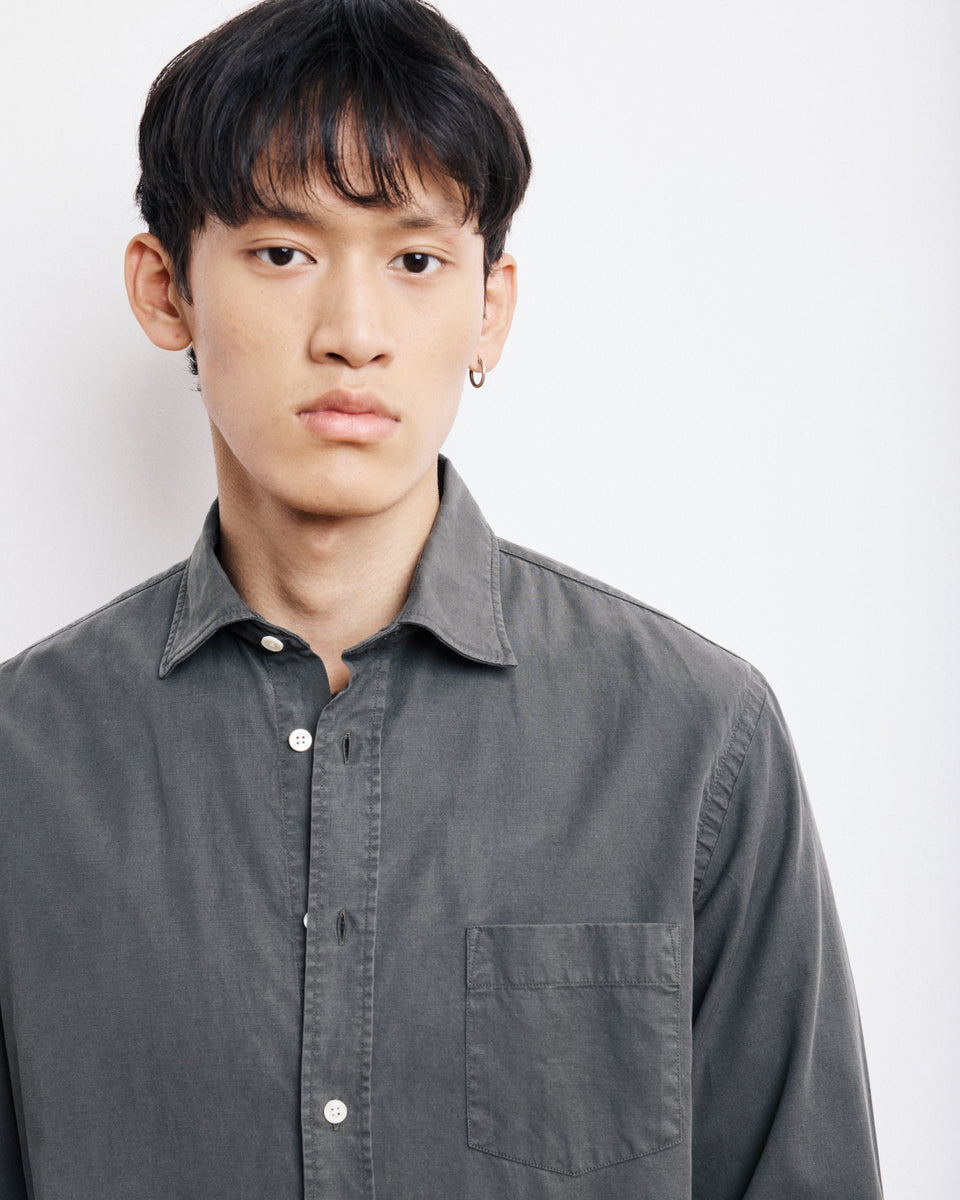 Paul Men's Military Green Tencel & Cotton Shirt - Image alternative