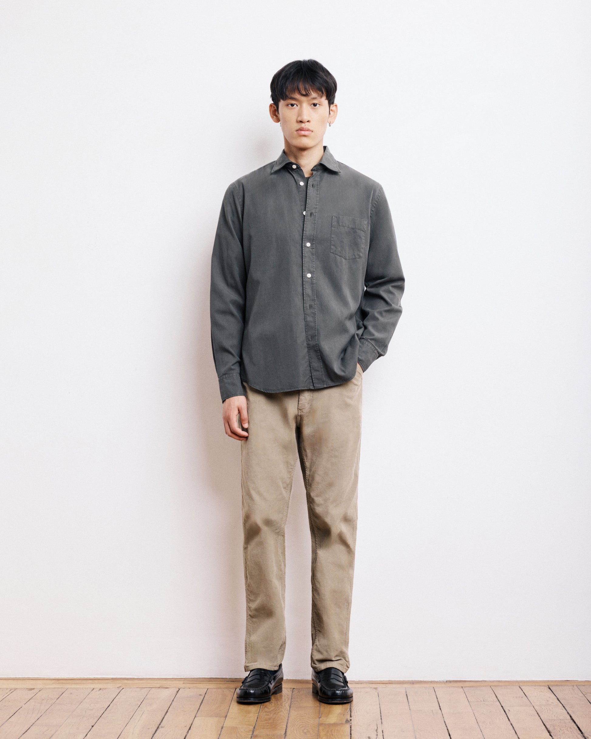 Chemise Homme en Tencel & Coton Vert Militaire Paul