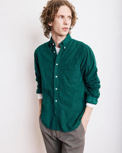 Chemise Homme en Velours Côtelé Vert Emeraude Pitt