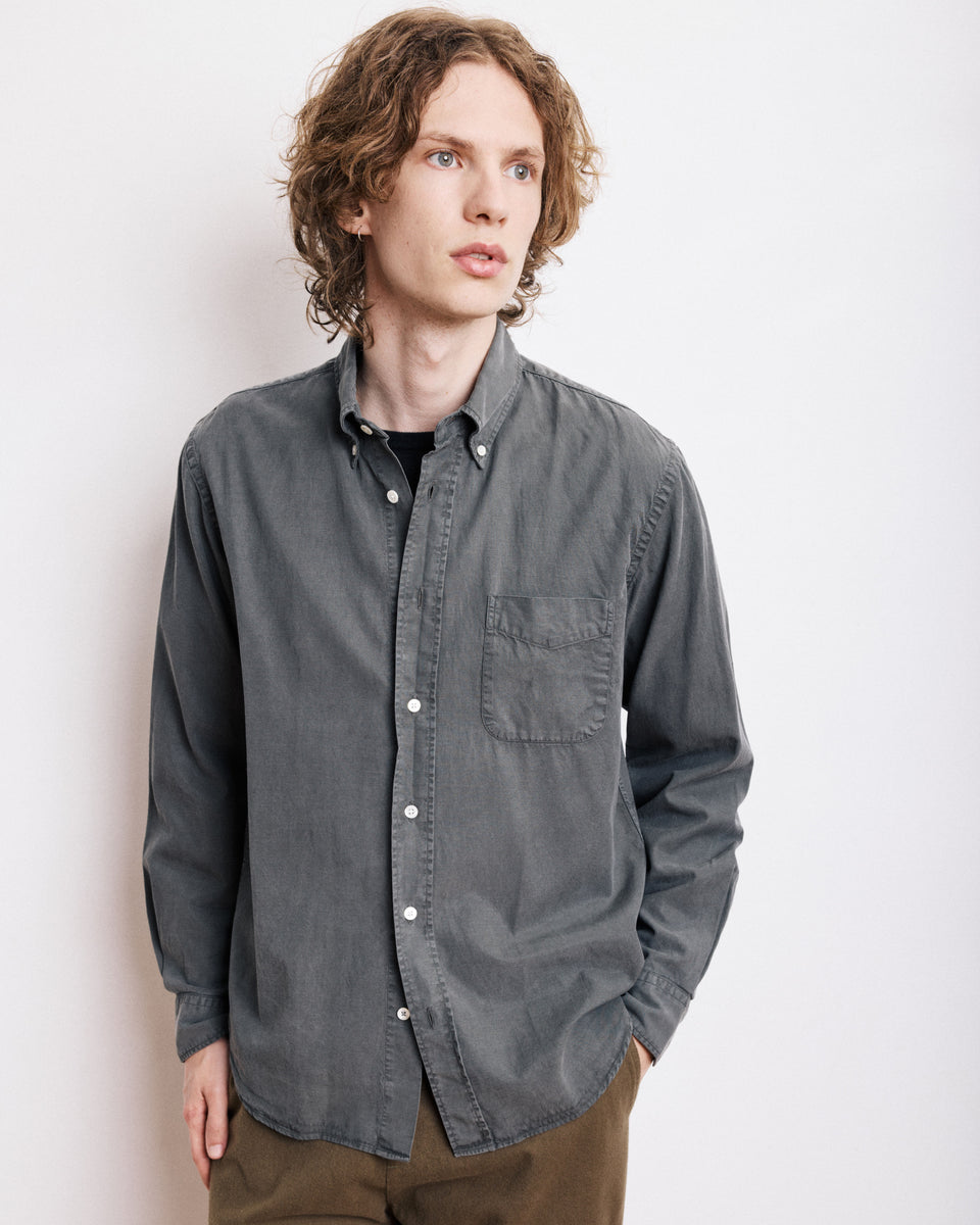Pitt Men's Military Green Tencel & Cotton Shirt - Image principale