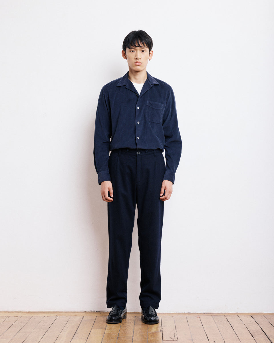 Camisa Hombre en PanaPalmito Azul Marino - Image alternative