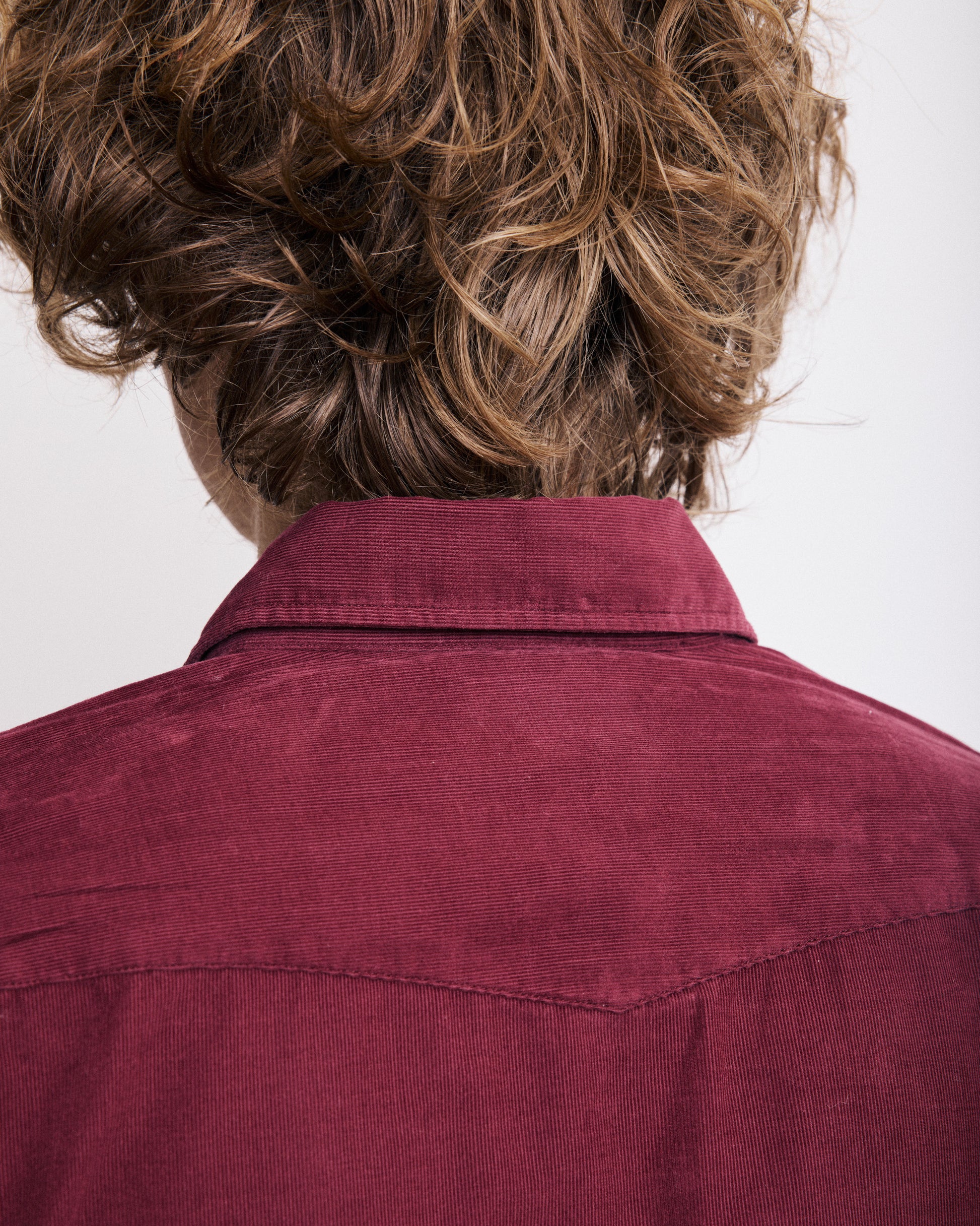 Chemise Homme en Velours Côtelé Bordeaux Storm