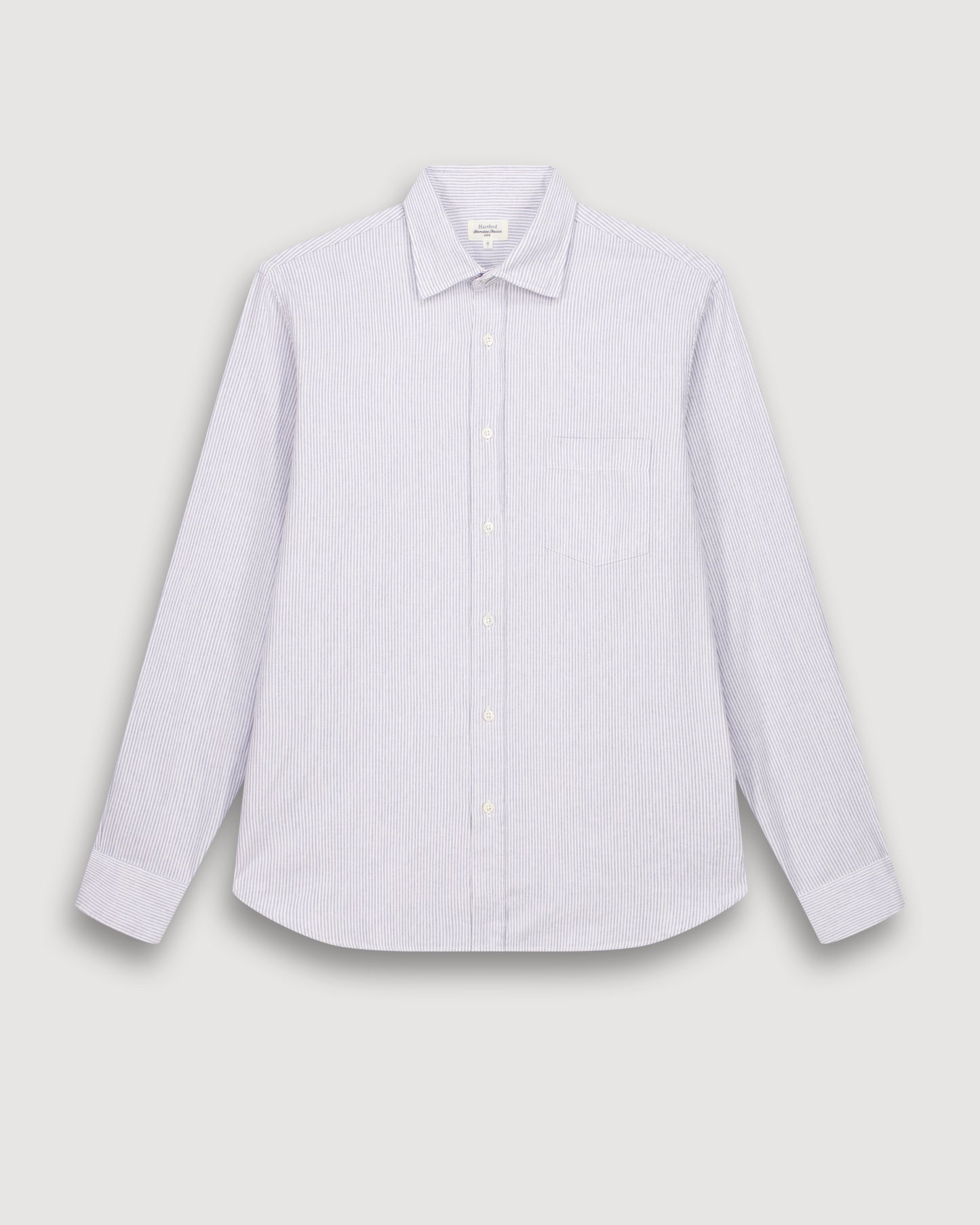 Paul Men's Grey Striped Brushed Cotton Twill Shirt