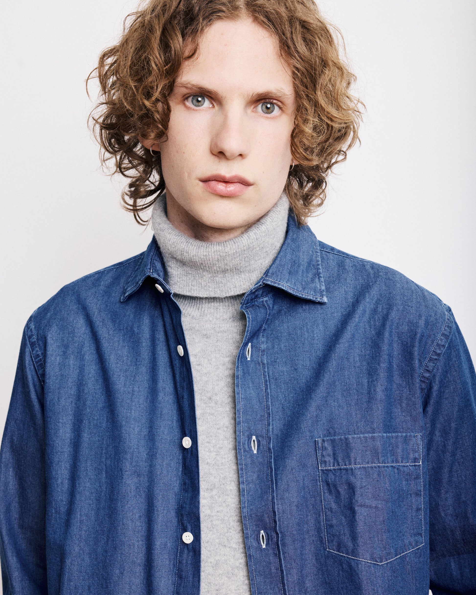 Chemise Homme en Denim Bleu Indigo Paul