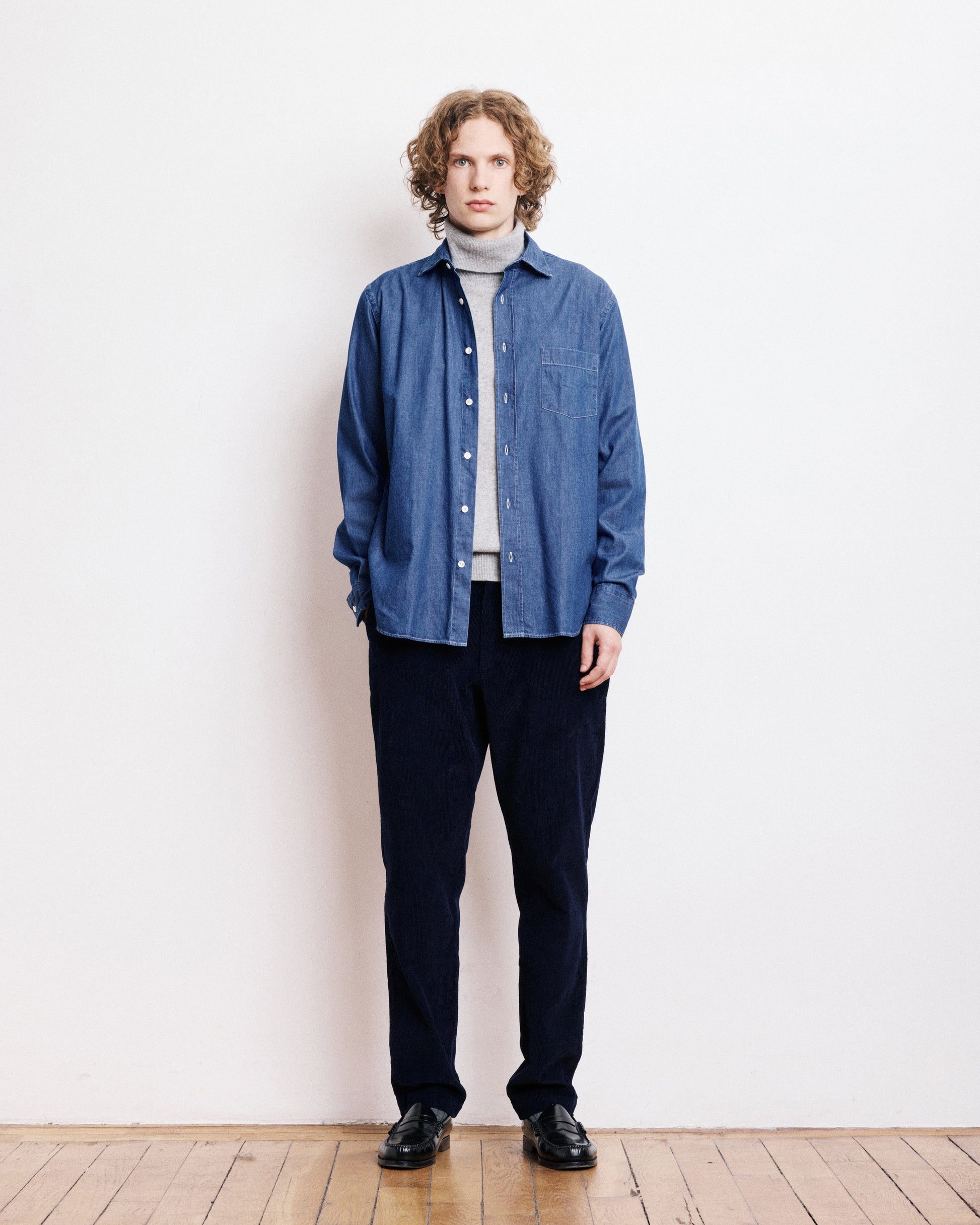 Chemise Homme en Denim Bleu Indigo Paul