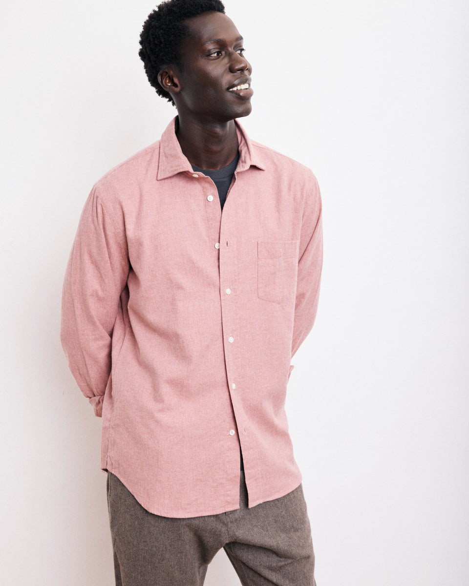 Paul Men's Red Cotton Flannel Shirt - Image principale