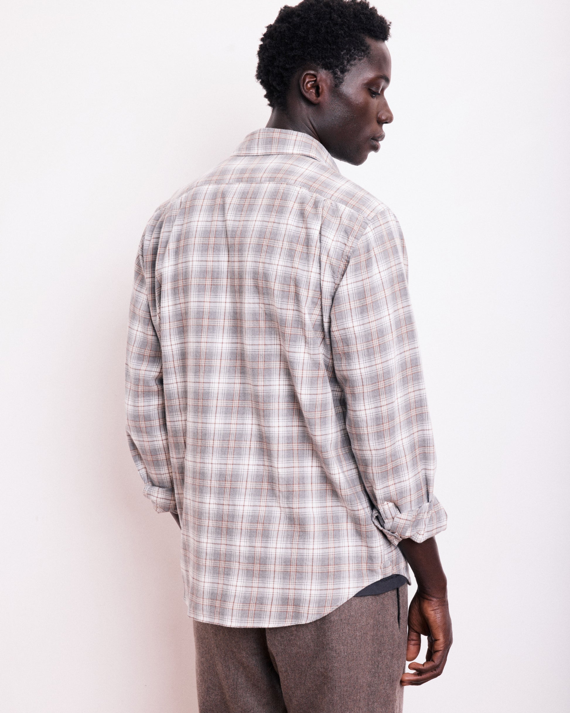 Chemise Homme en Coton à Carreaux Gris Paul