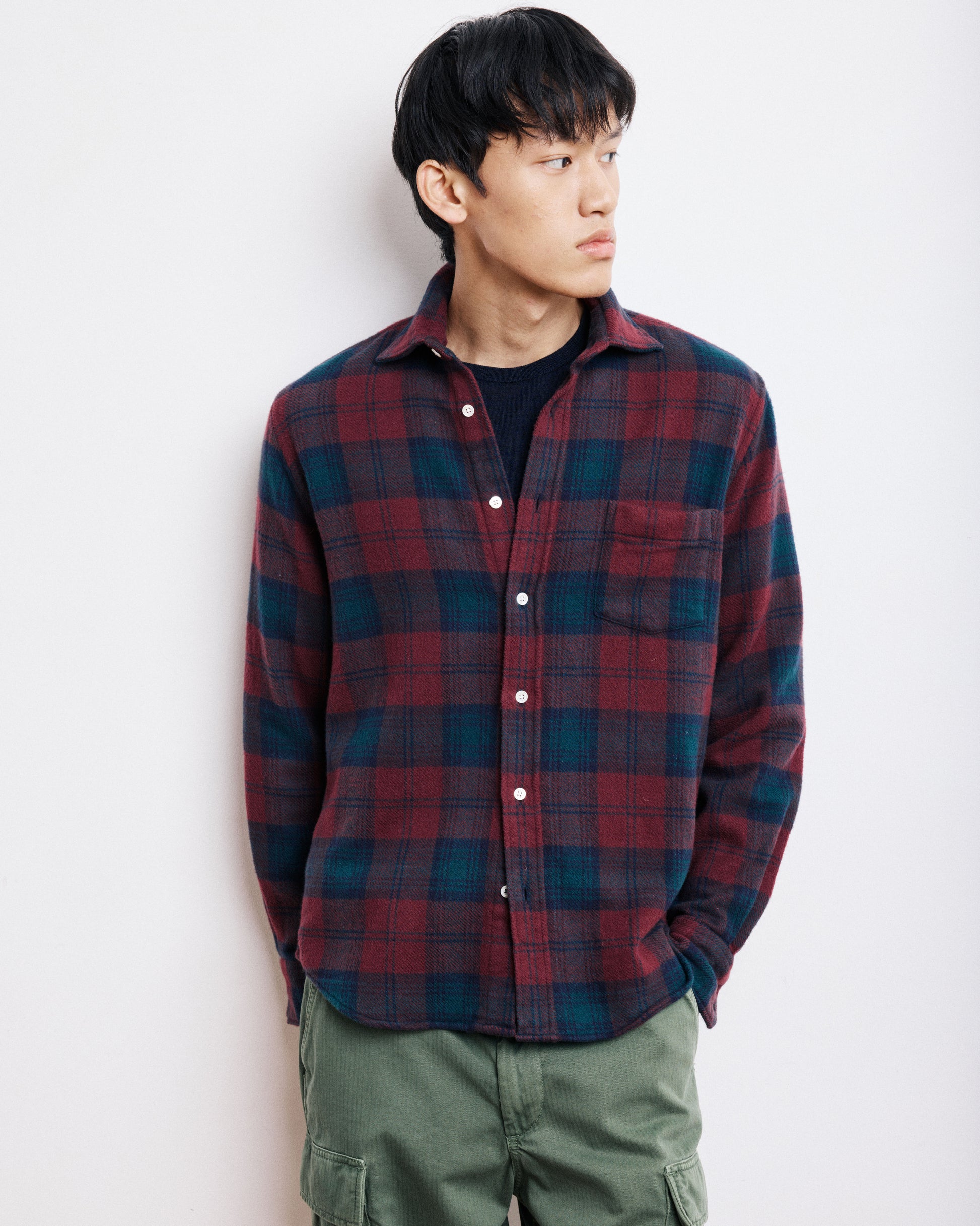Chemise Homme en Flanelle à Carreaux Rouge Paul
