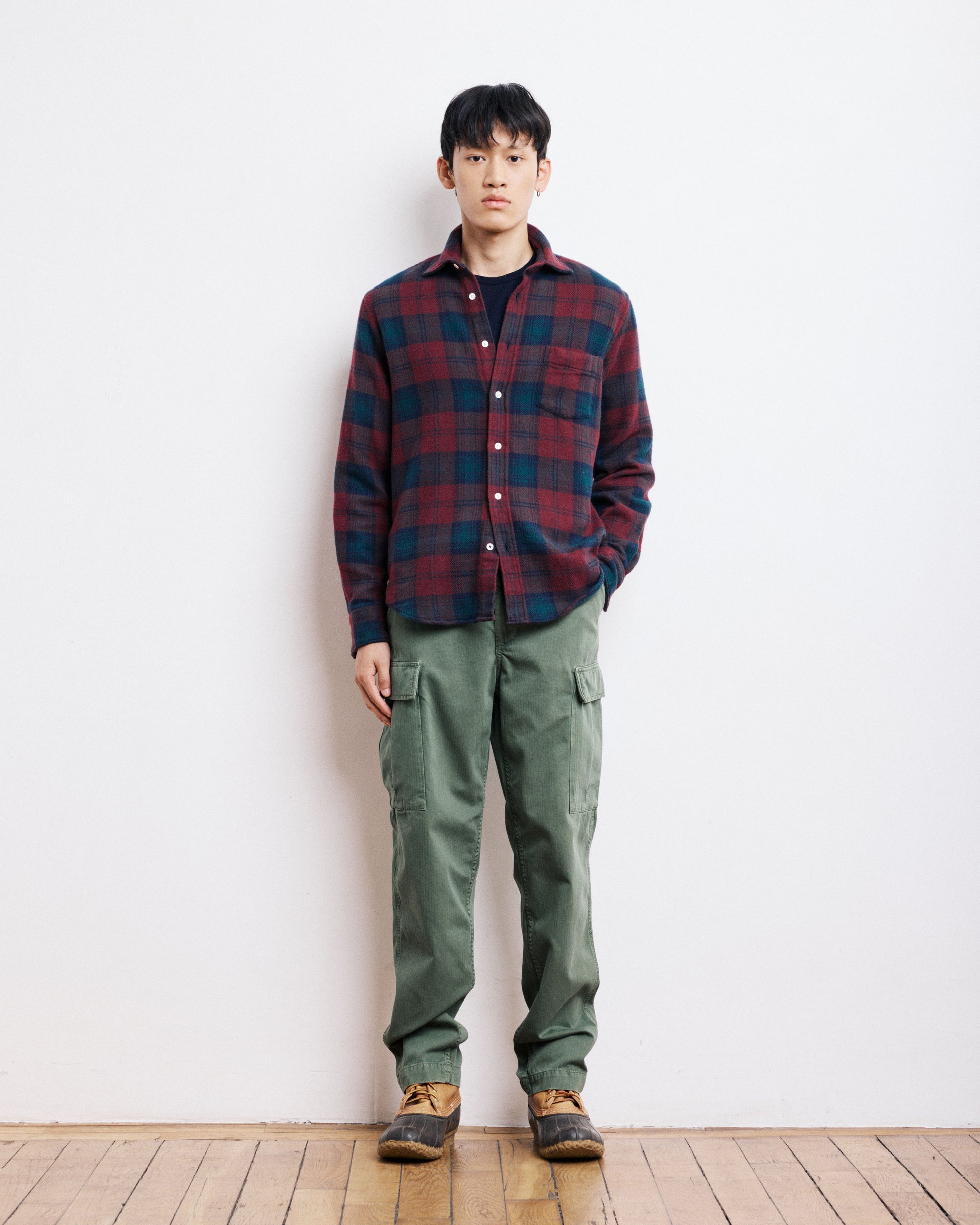 Chemise Homme en Flanelle à Carreaux Rouge Paul