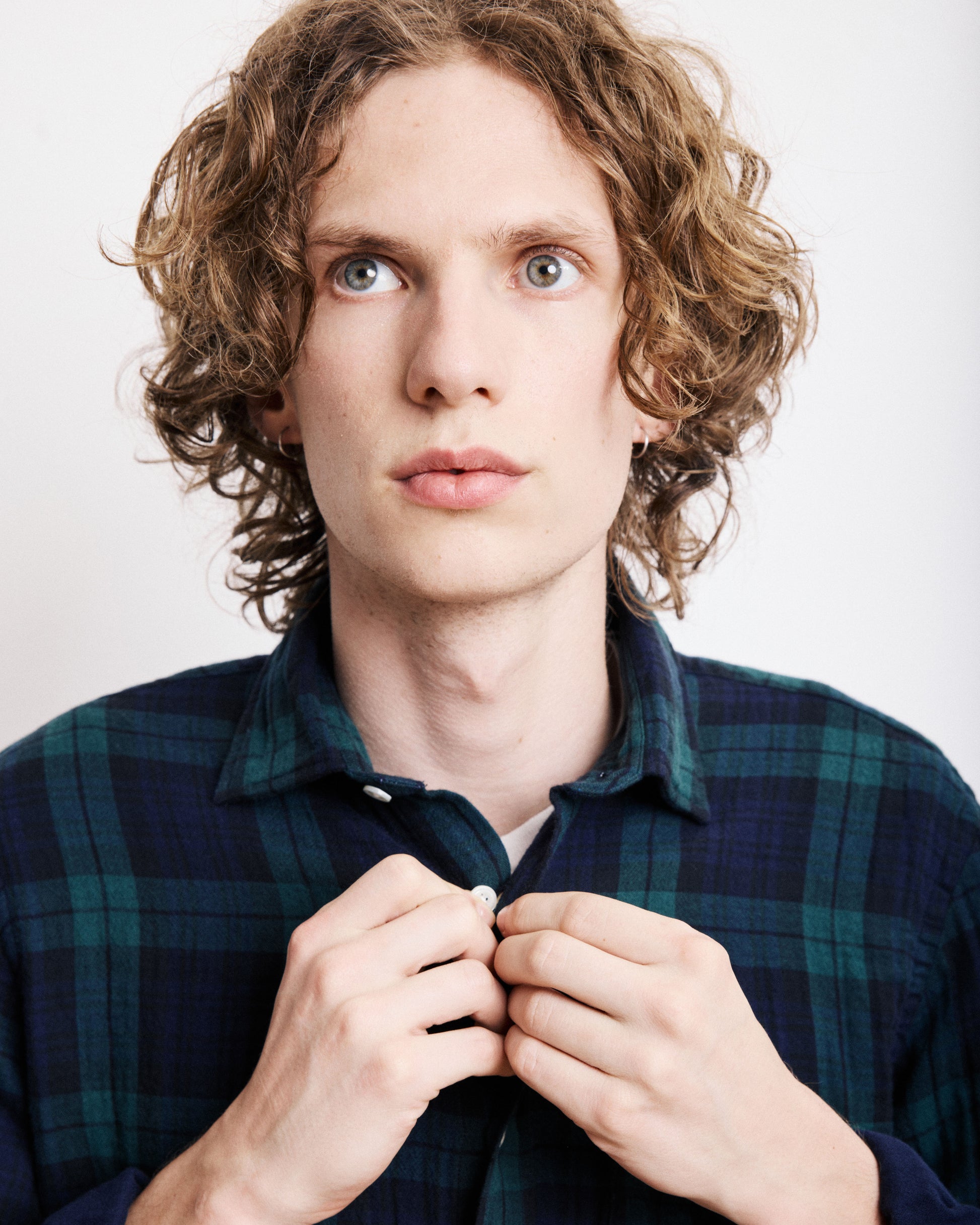 Chemise Homme en Coton Double Face à Carreaux Bleu & Vert Paul