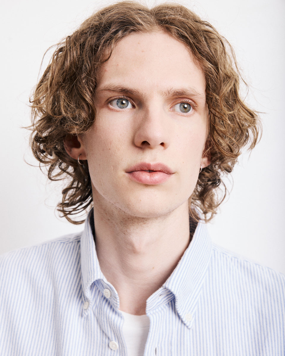 Pitt Men's Blue Brushed Oxford Shirt - Image alternative