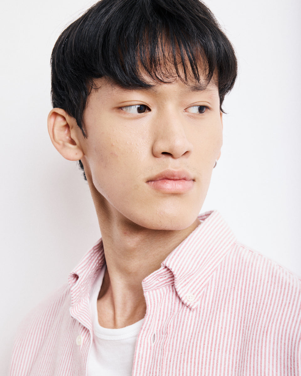 Pitt Men's Red Brushed Oxford Shirt - Image alternative