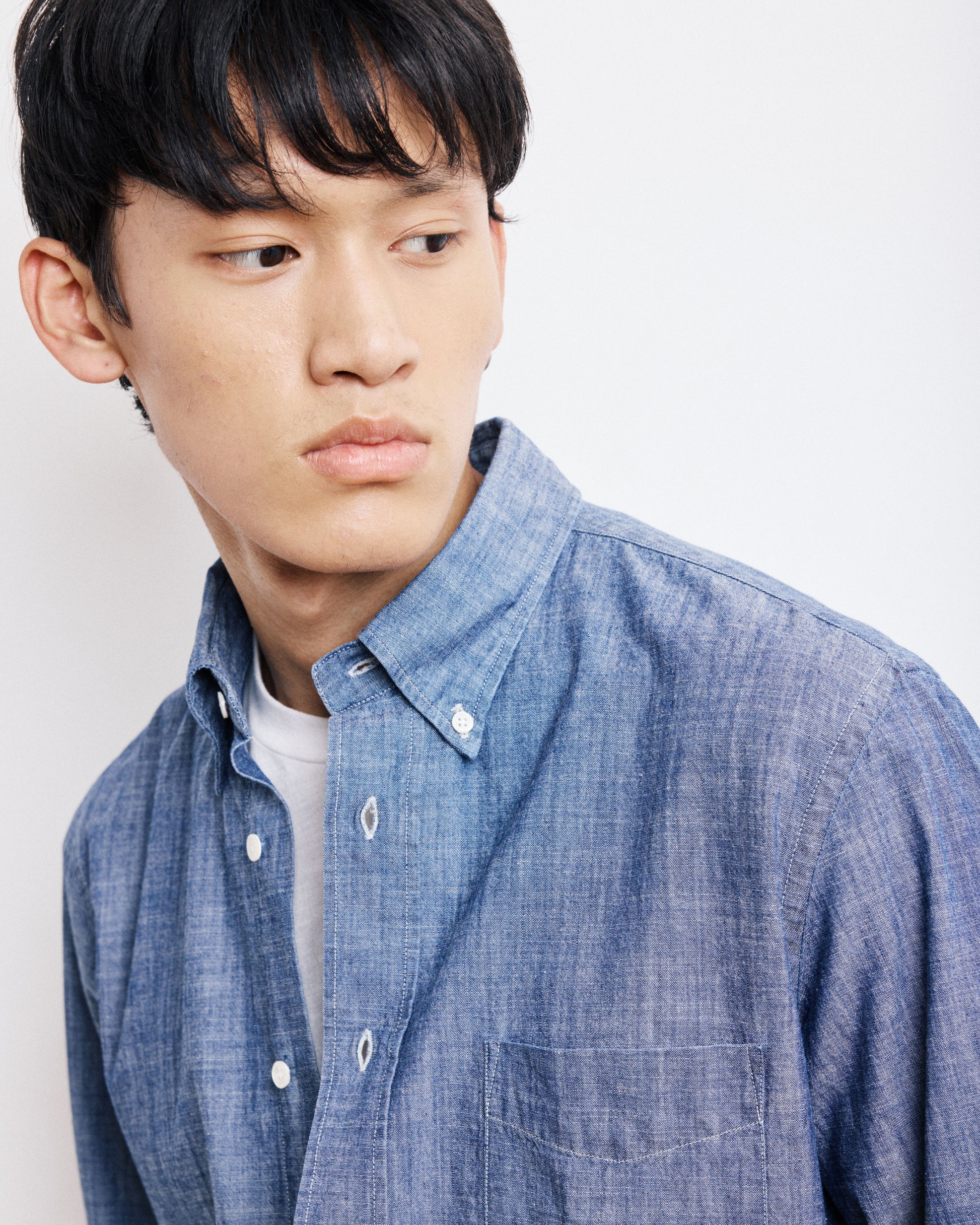 Chemise Homme en Chambray Bleu Indigo Pitt