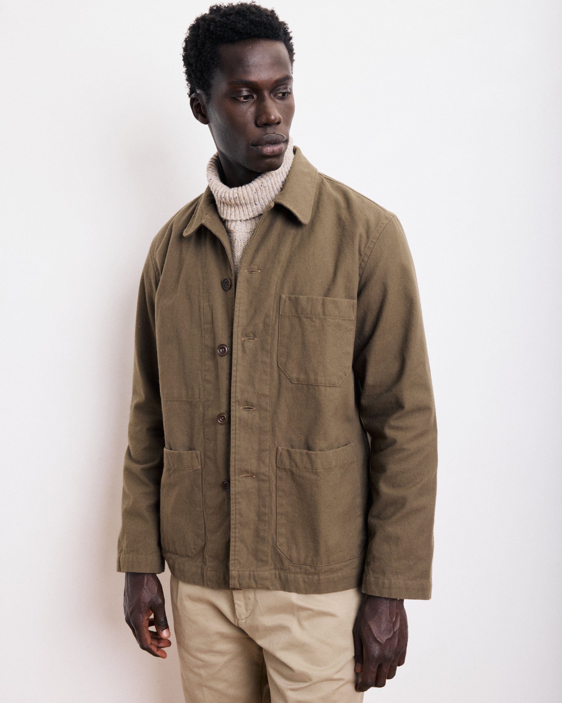 Veste Homme en Moleskine de Coton Bronze Perry