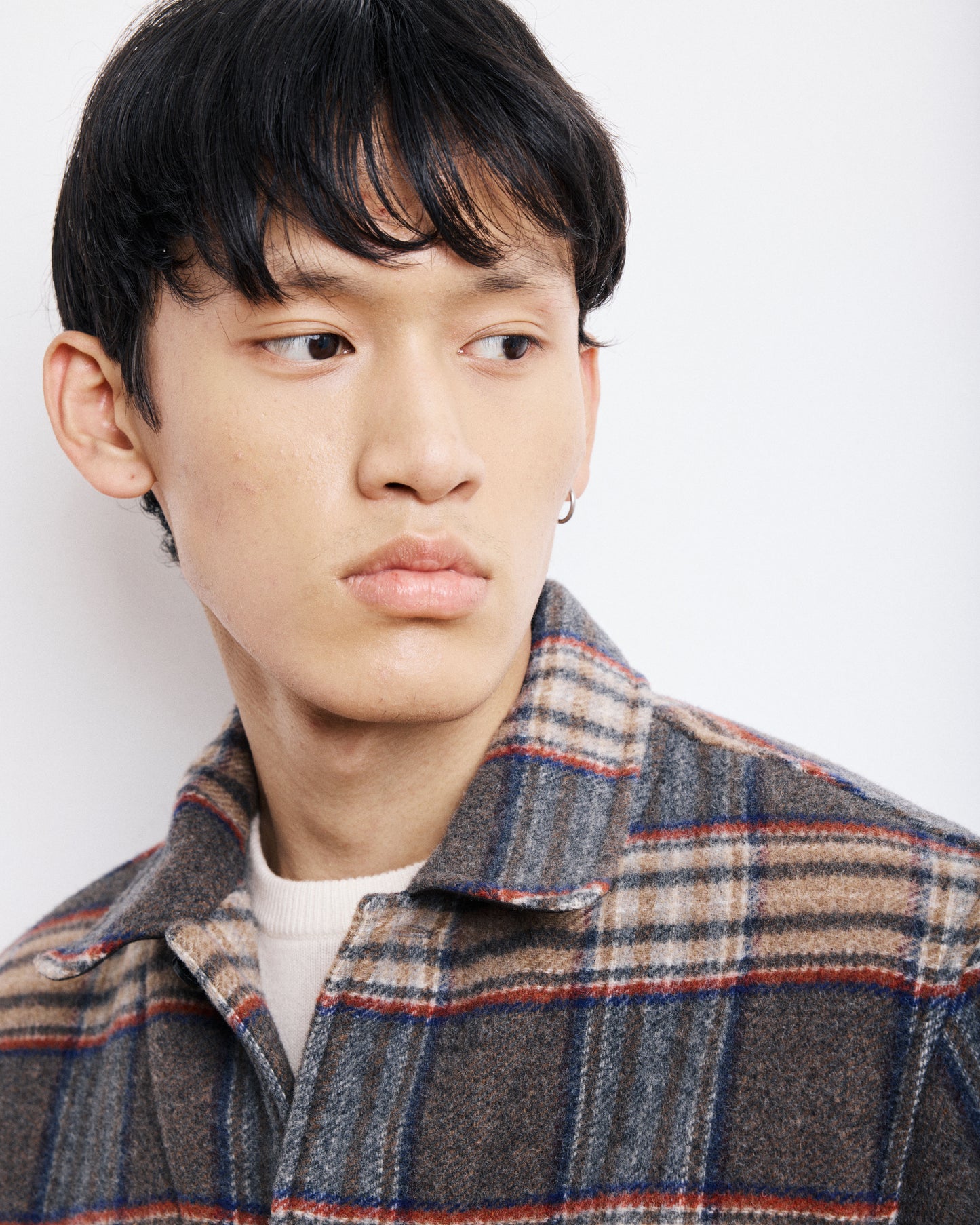 Veste Homme en Laine Double Face à carreaux Brun Perry